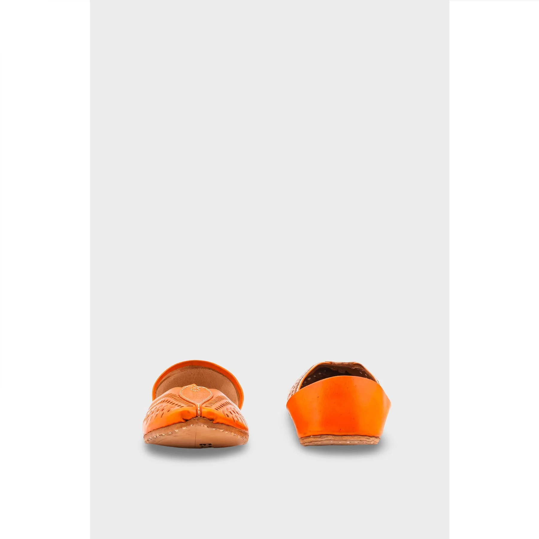 Orange Leather Khussa EC8666 - Image 4