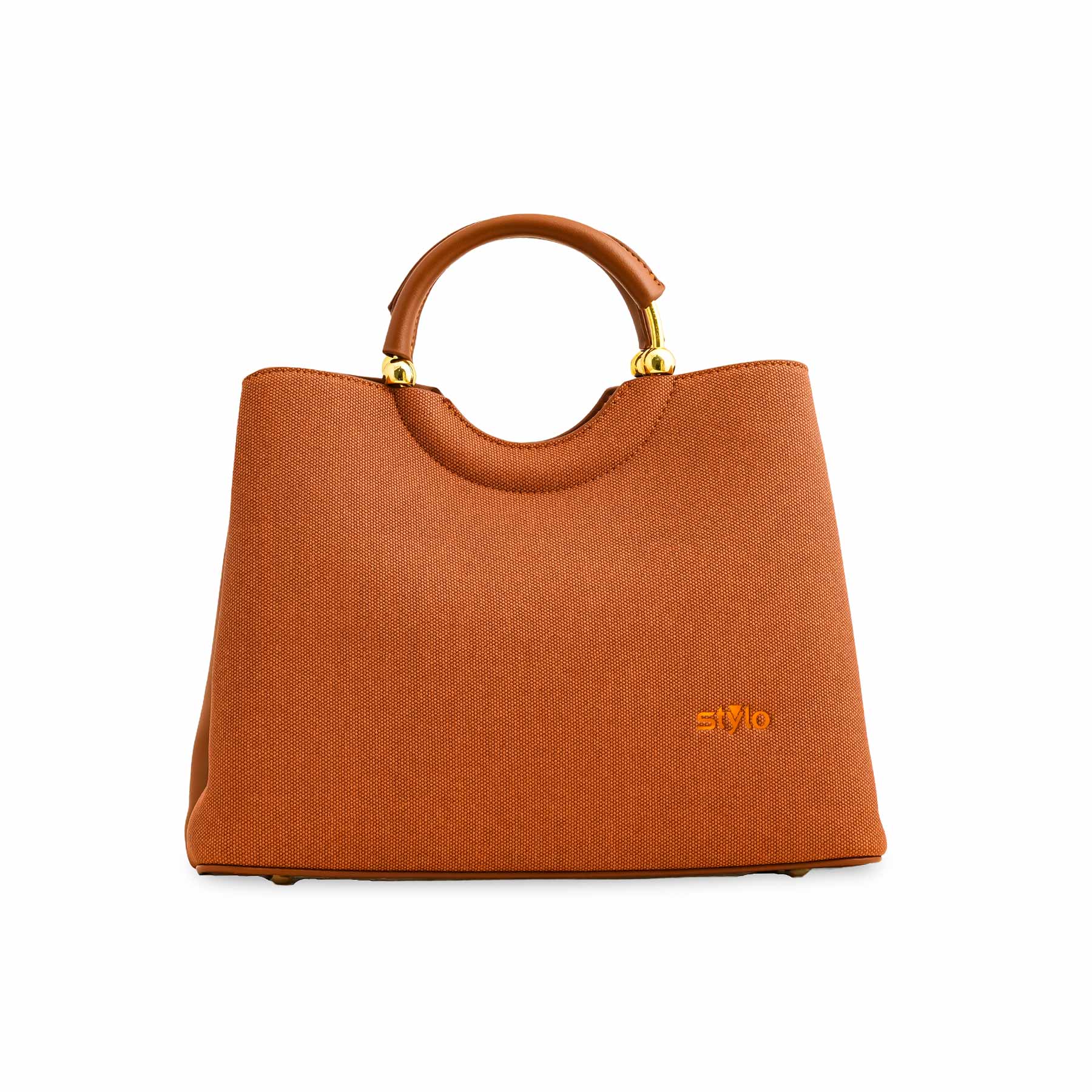 Orange Formal Hand Bag For Ladies P36370 - Image 2