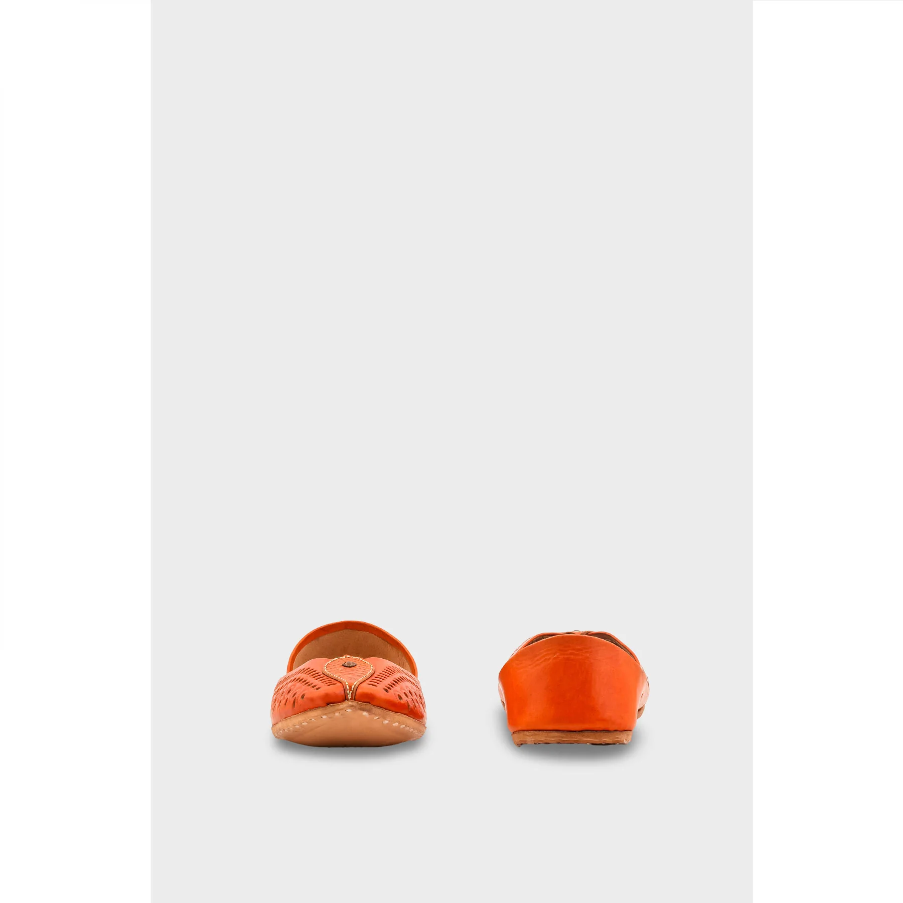 Orange Leather Khussa For Women EC8710 - Image 4