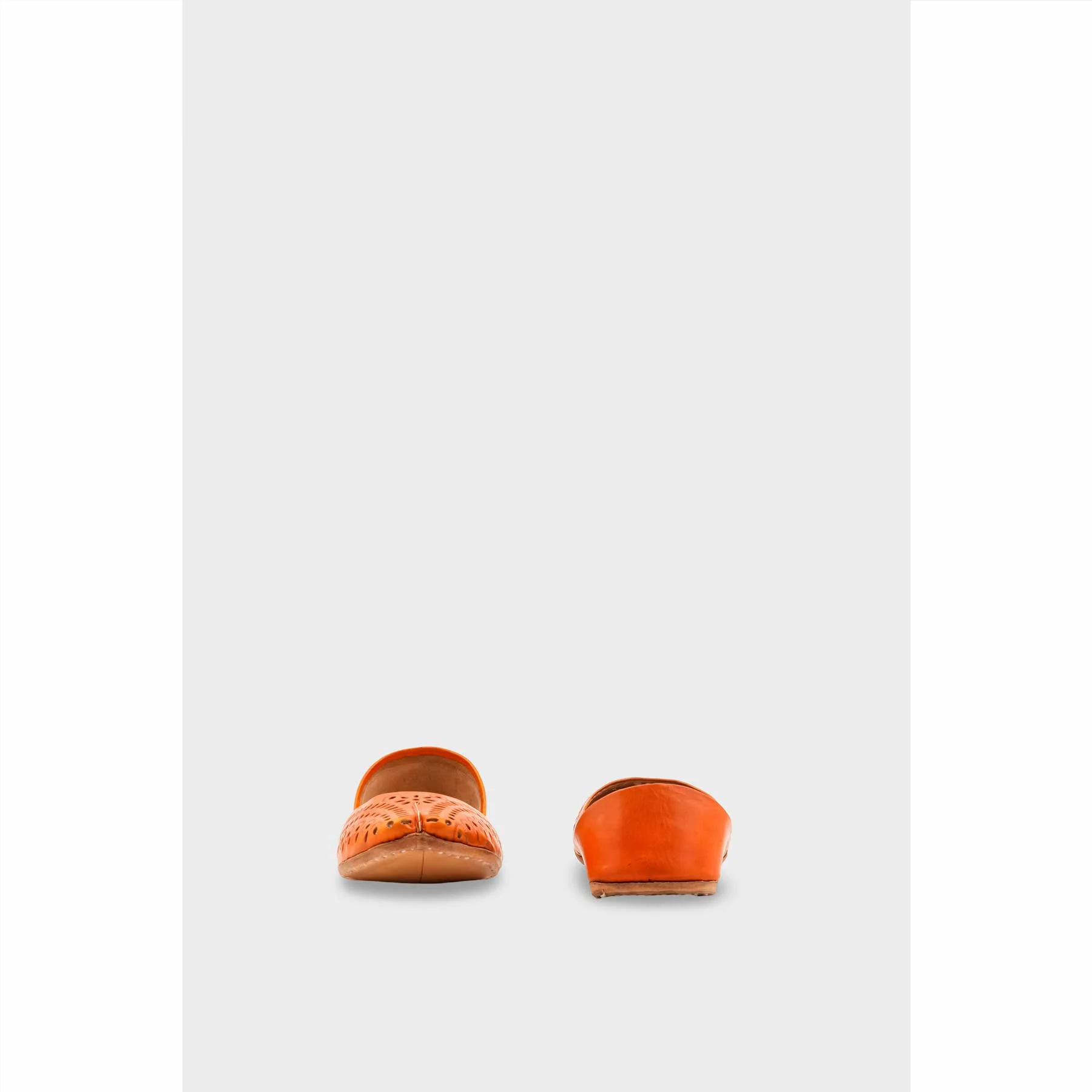 Orange Leather Khussa For Women EC8713 - Image 4