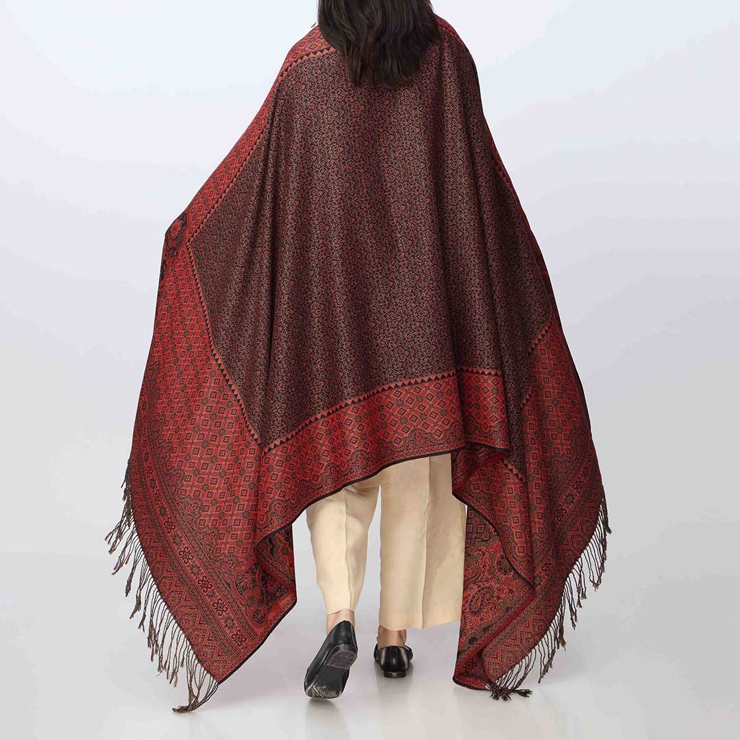 Orange Winter Shawl PW3701 - Image 2