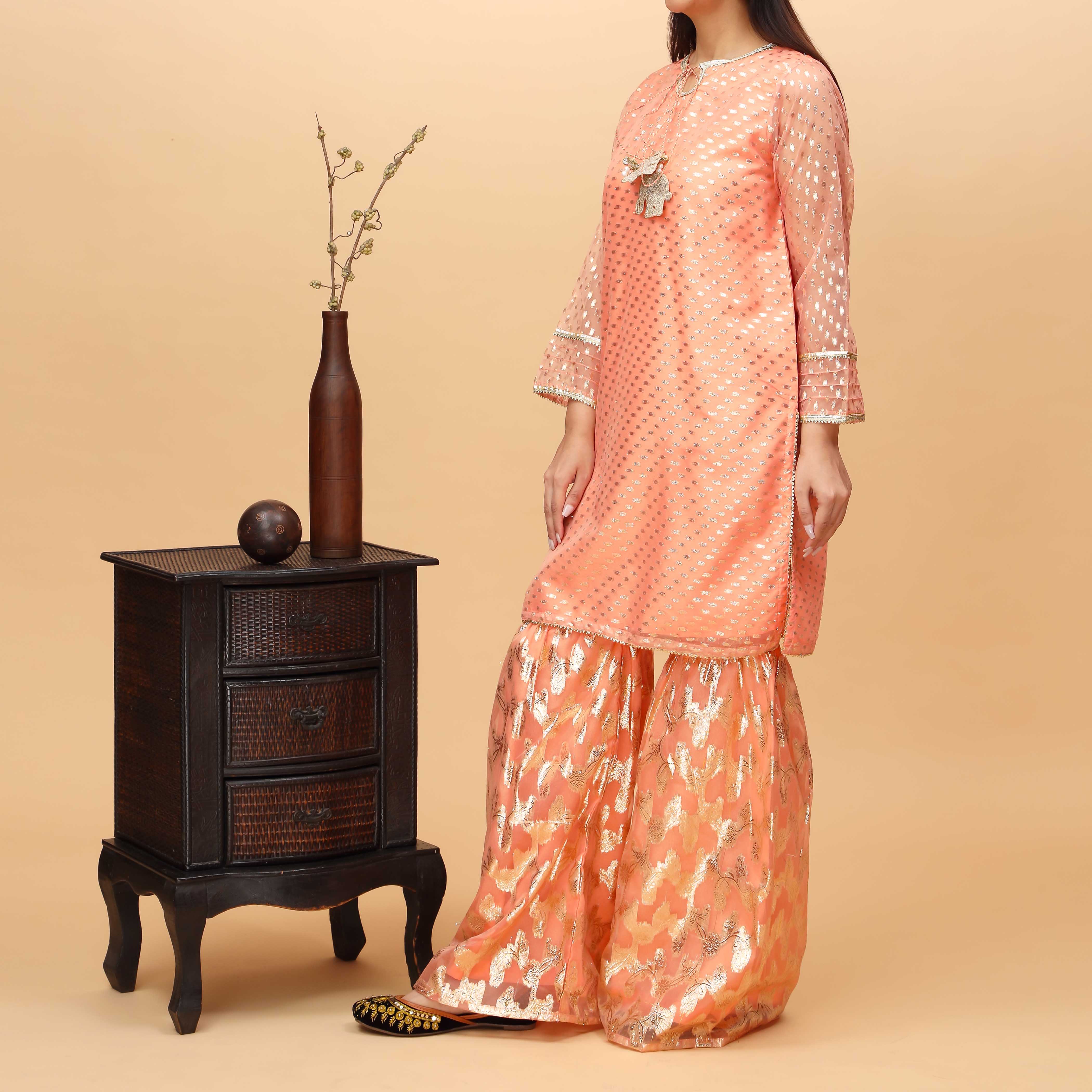 2PC Embellished Organza Suit PS4227 - Image 2