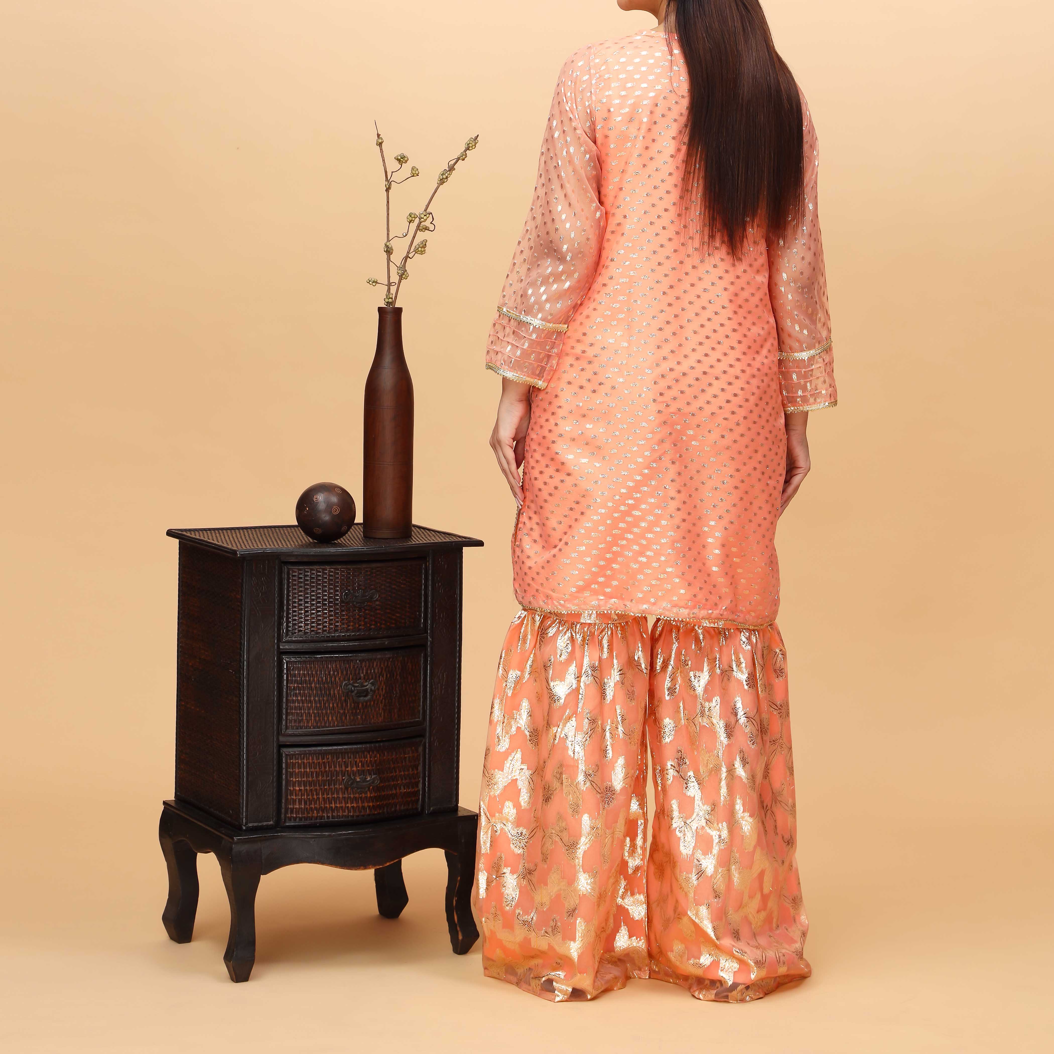 2PC Embellished Organza Suit PS4227 - Image 3
