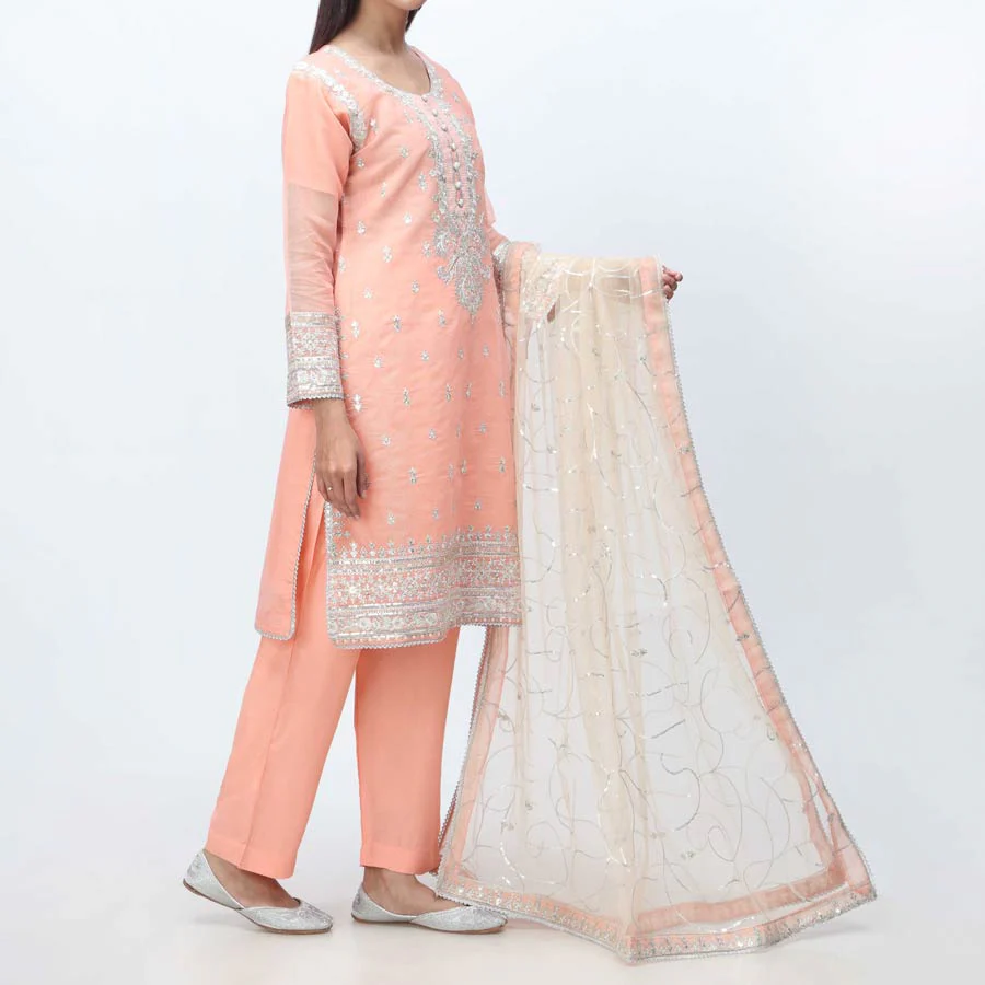 3PC- Embellished Organza Suit PF3006 - Image 2