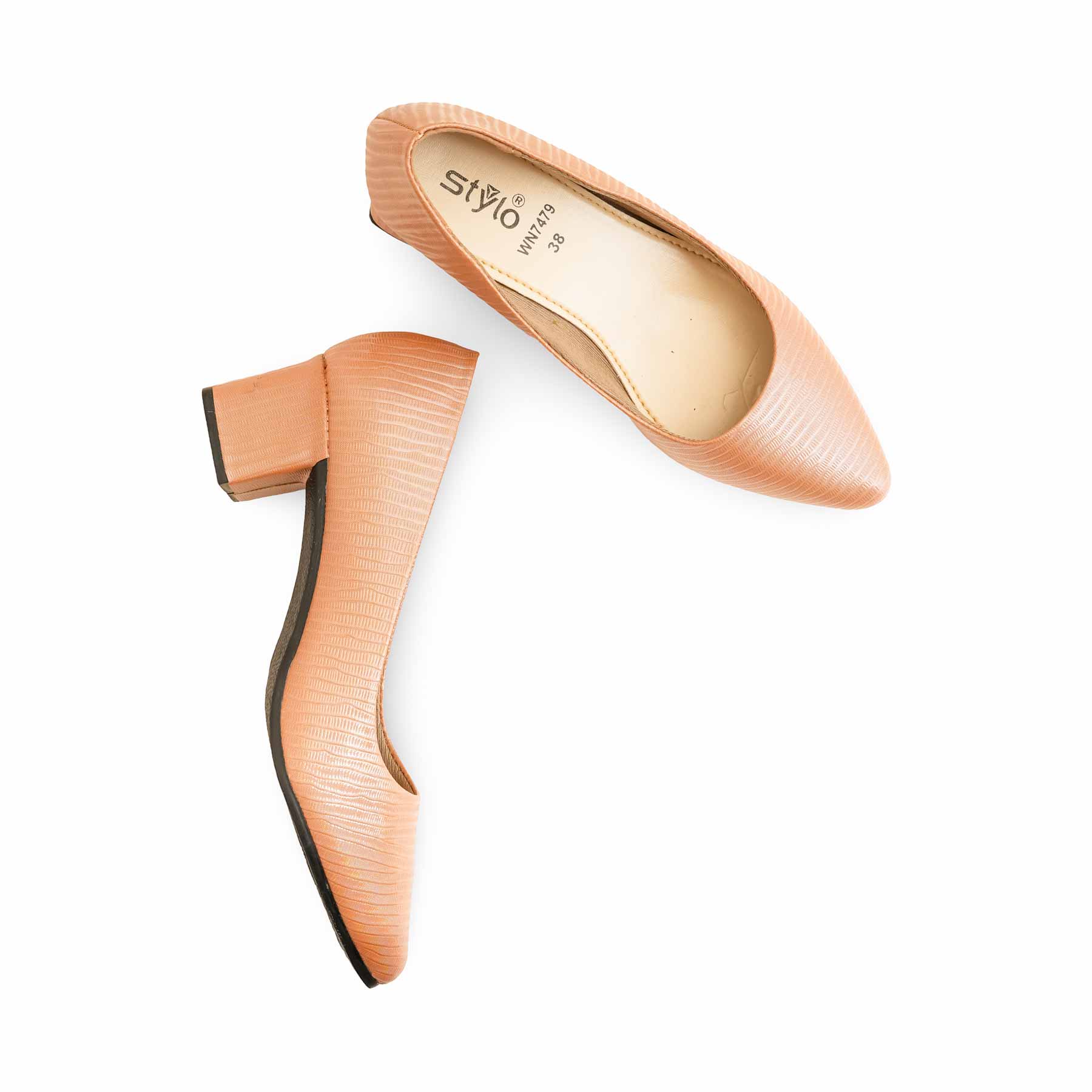 Peach Court Shoes For Women WN7479 - Image 5