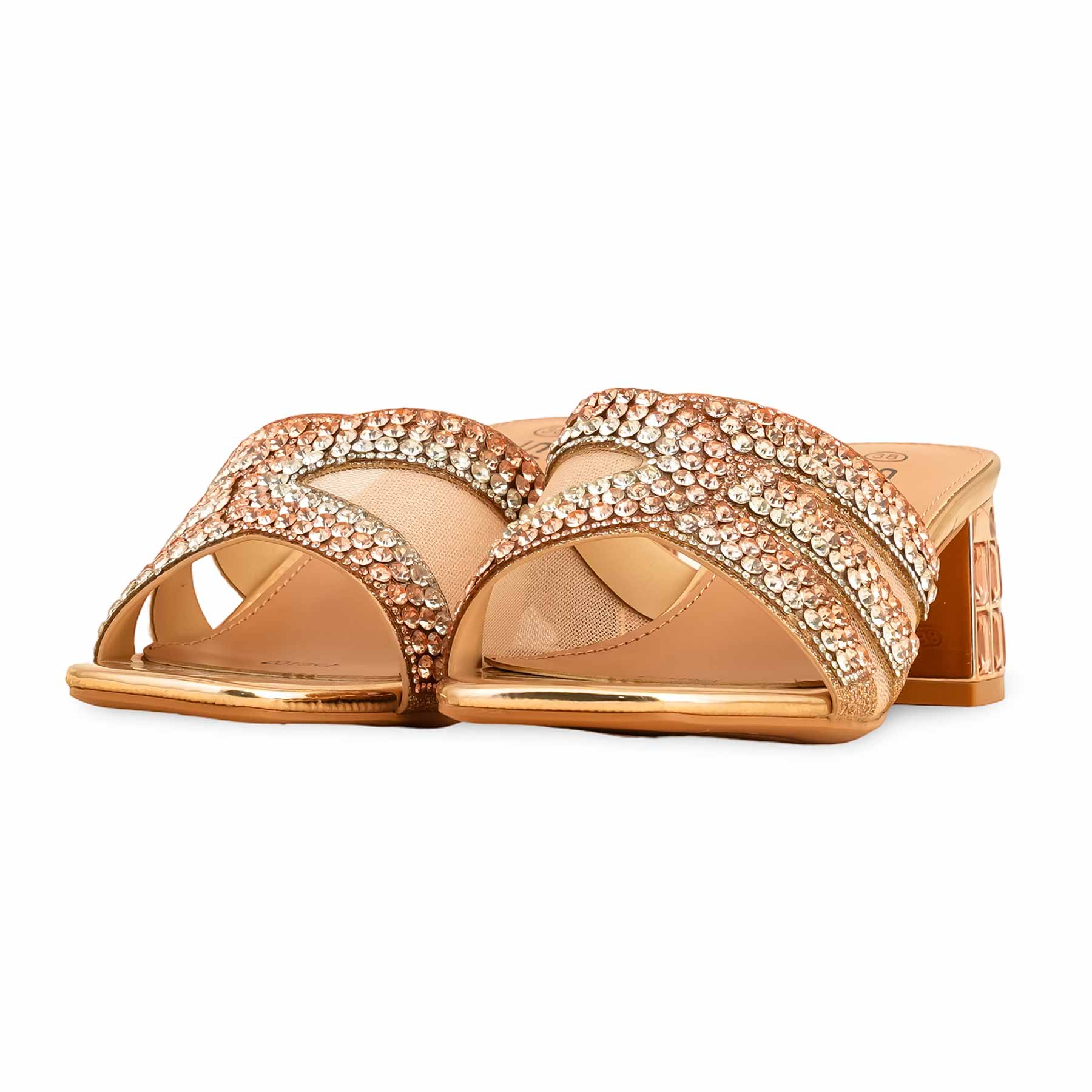 Peach Fancy Bridal Sandal FN6107 - Image 3