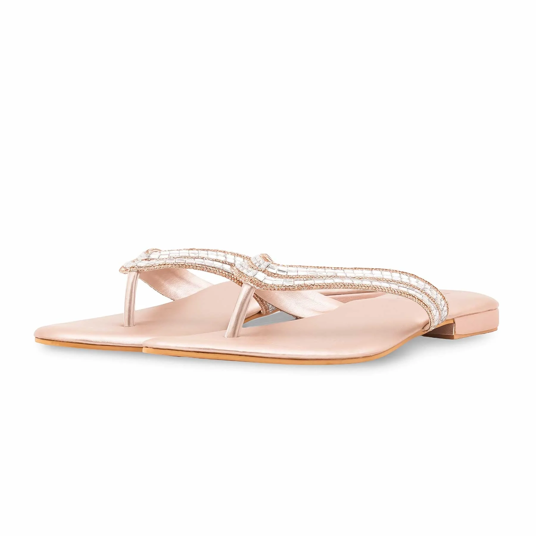 Peach Fancy Chappal For Women FN0829 - Image 3