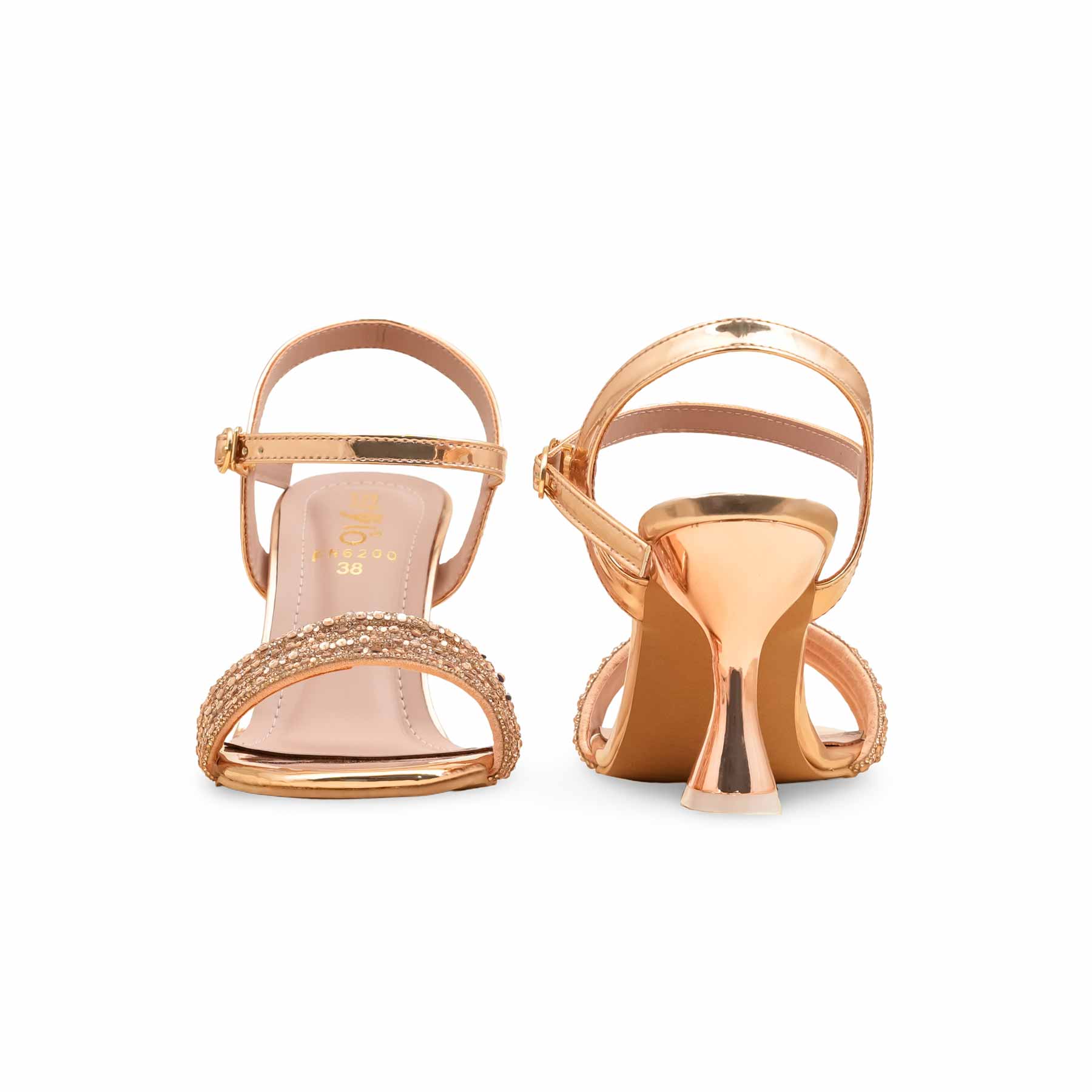 Peach Fancy Sandal For Women FN6200 - Image 4
