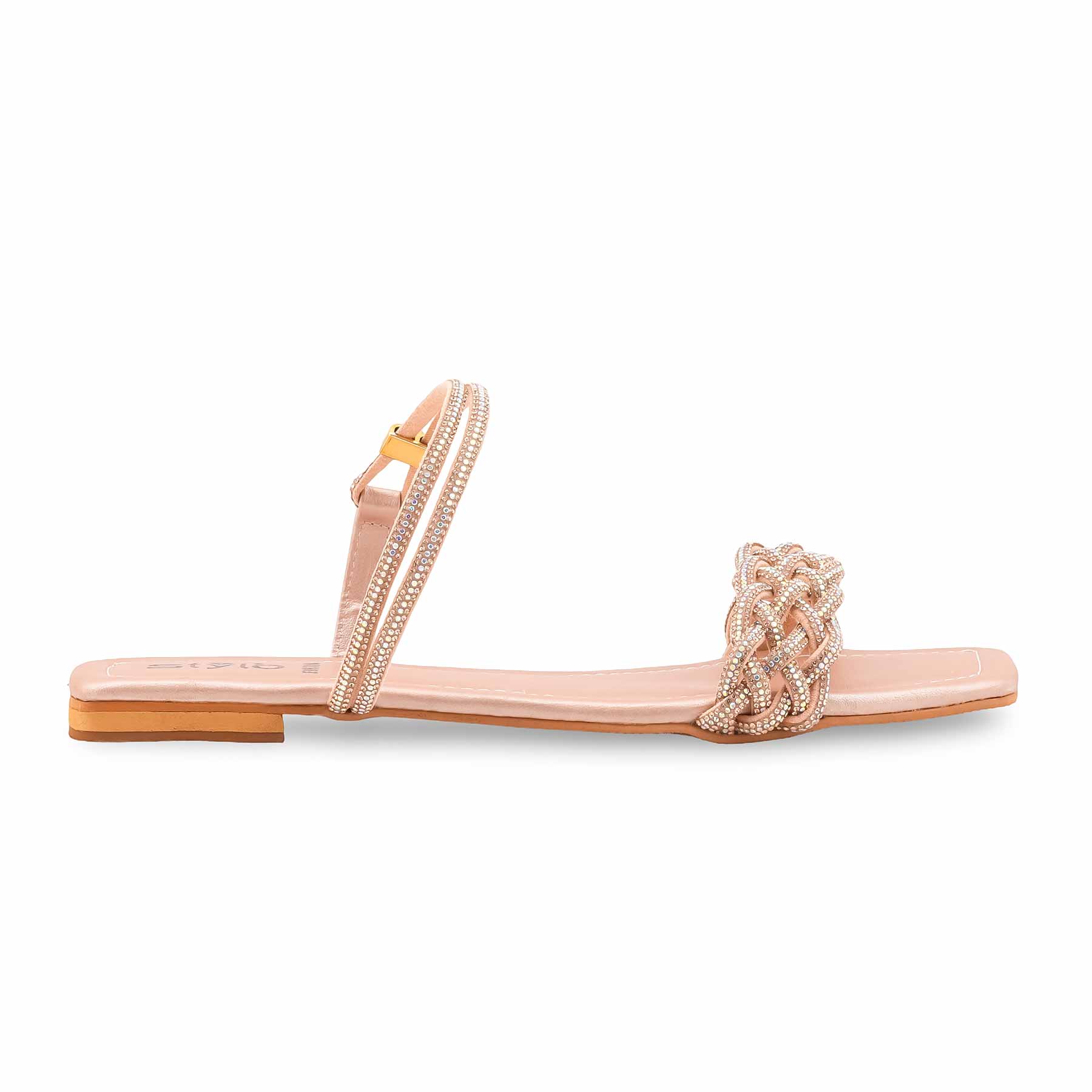 Peach Fancy Sandal For Women FN6306 - Image 2