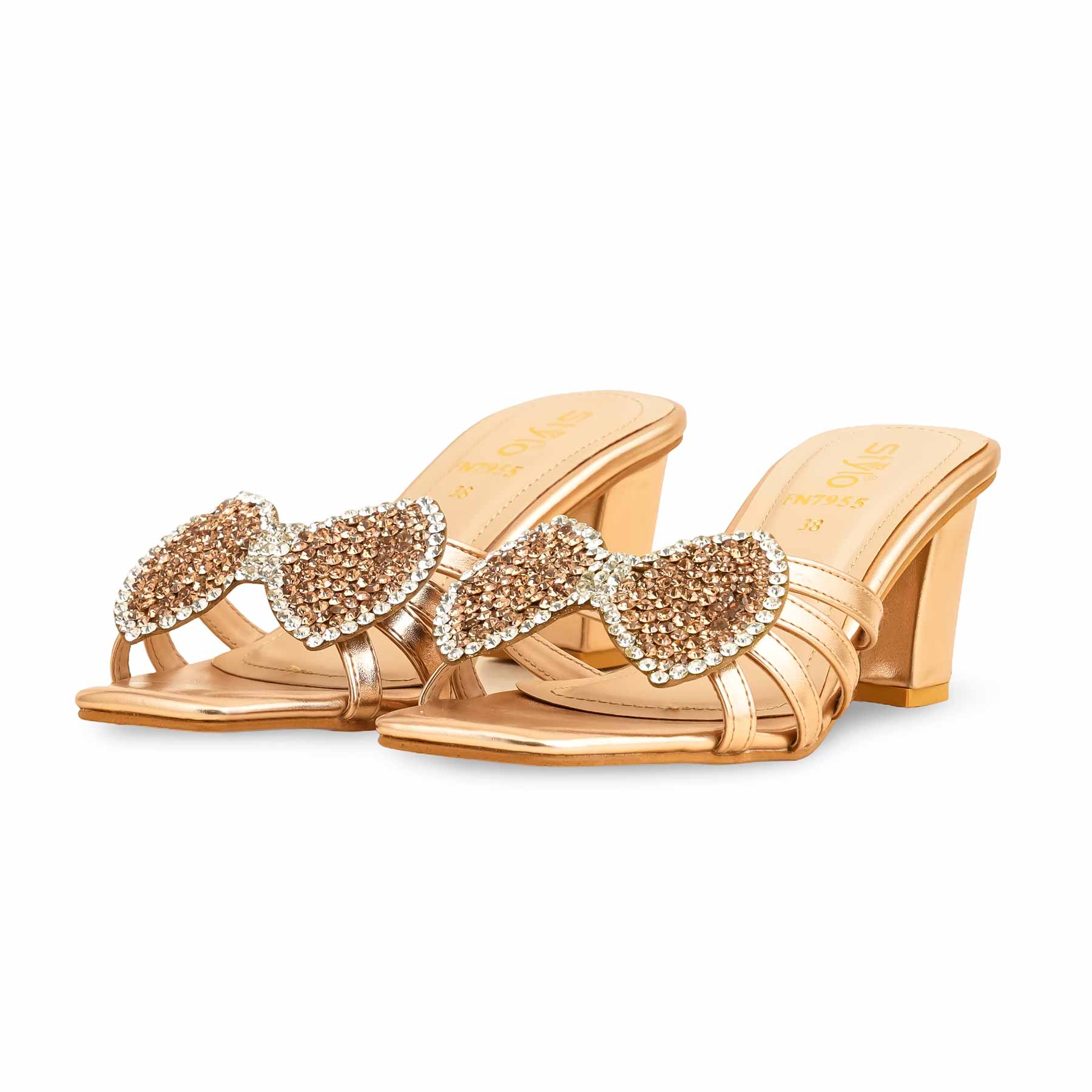 Peach Fancy Slipper For Ladies FN7955 - Image 3