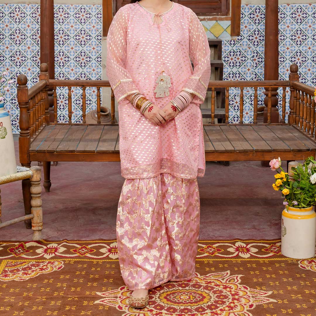 2PC- Embellished Organza Zari Suit PS4227 - Image 4