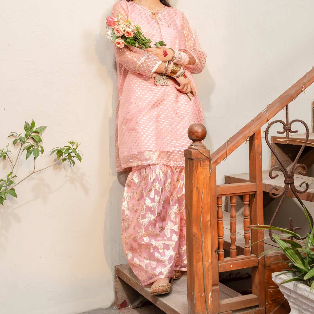 2PC- Embellished Organza Zari Suit PS4227 - Image 5