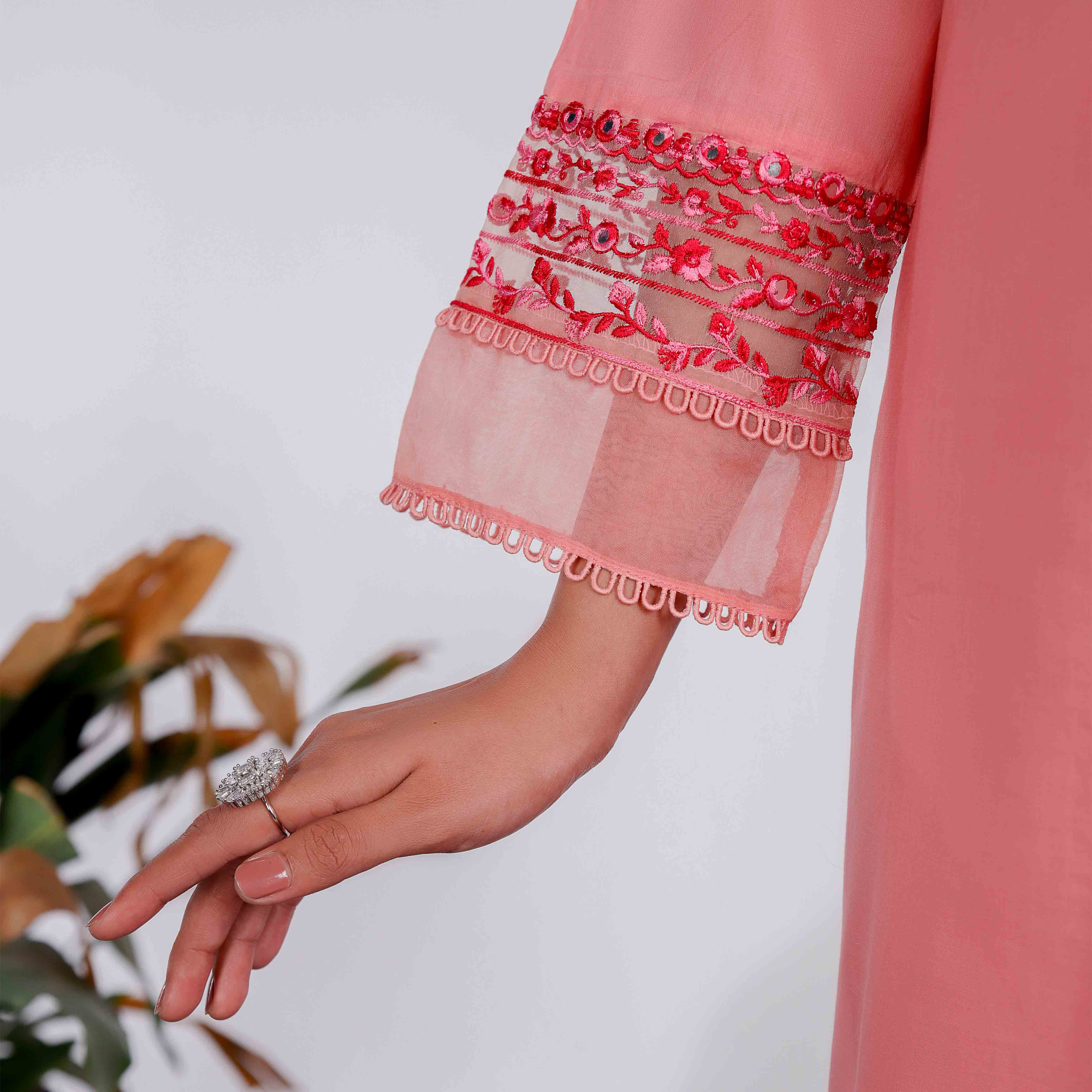 2PC- Embroidered Cambric Suit PS4322 - Image 4