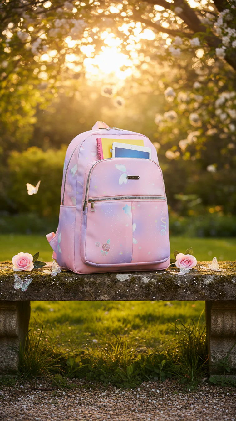 Pink Casual Back Pack For Ladies P47474 - Image 2