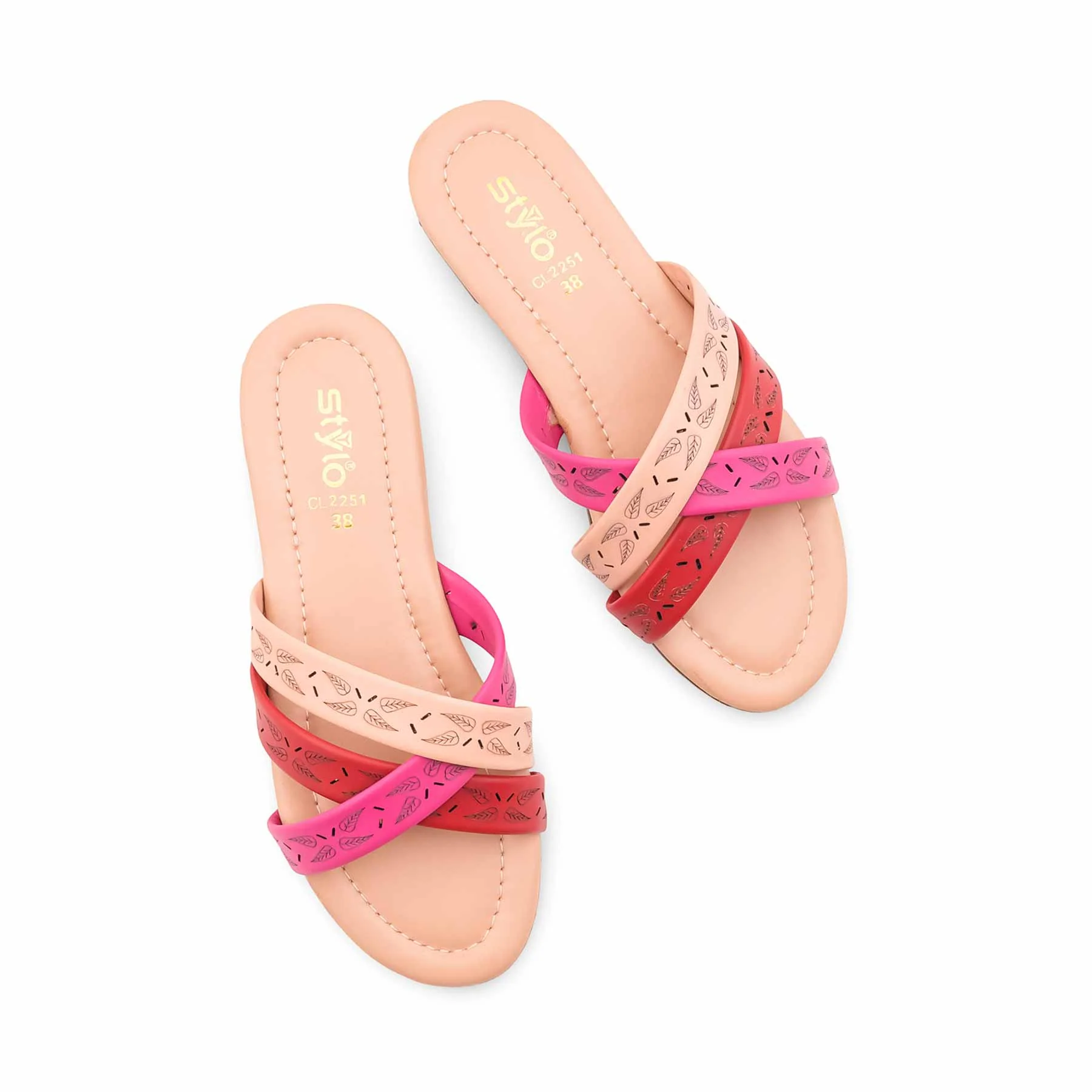 Pink Casual Slipper For Ladies CL2251 - Image 4