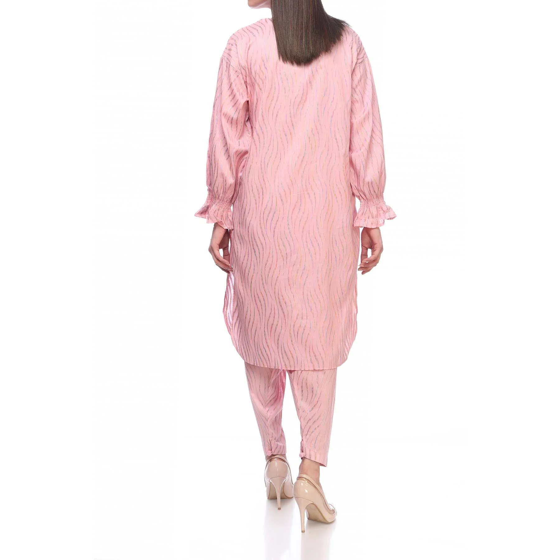 Pink Color Embellished Jacquard Shirt PS2283 - Image 3