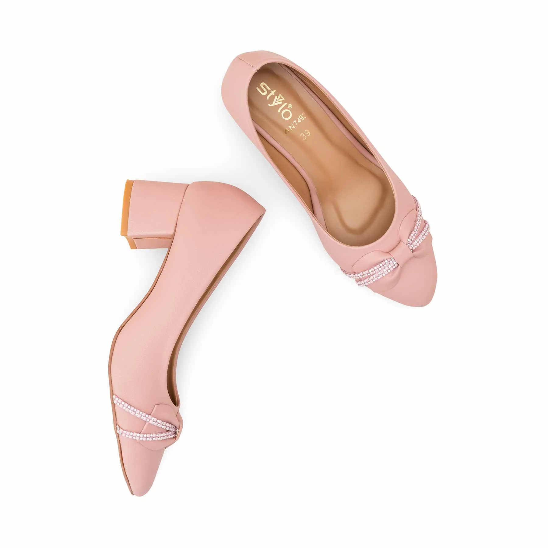 Pink Court Shoes For Ladies WN7493 - Image 5