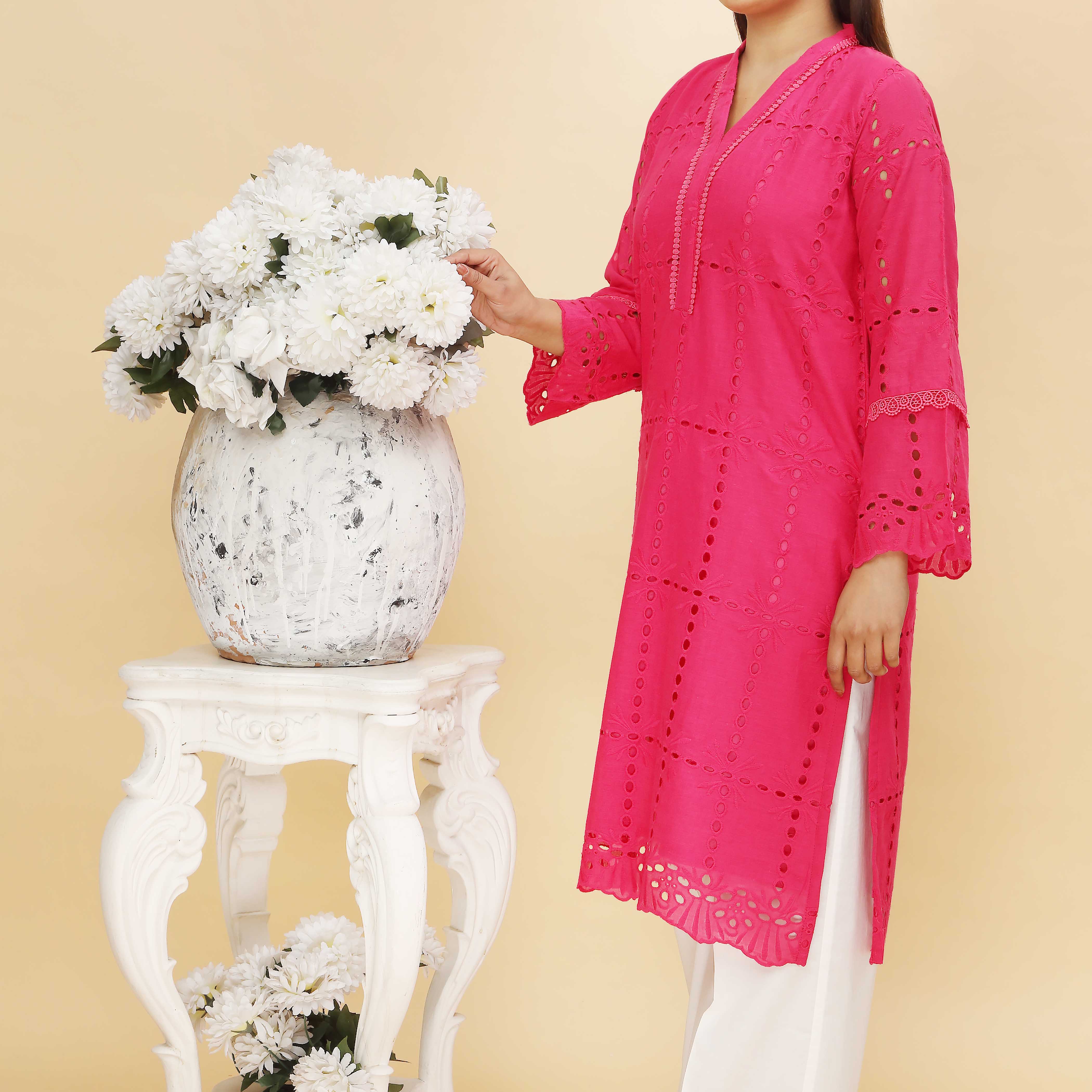 1PC- Embellished Chikan Kari Shirt PS5020 - Image 2