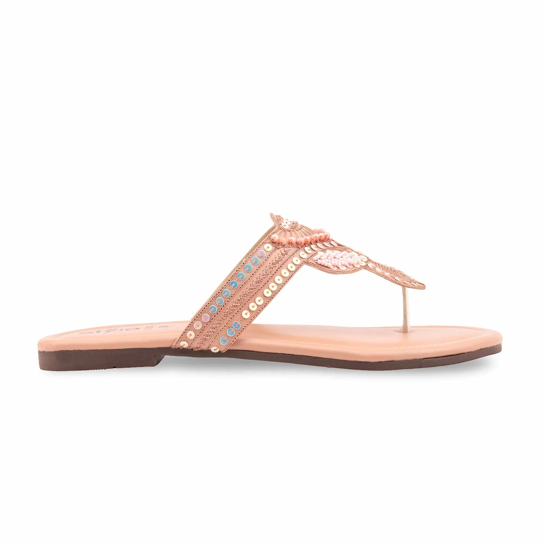 Pink Ethnic Chappal For Women EC0251 - Image 2