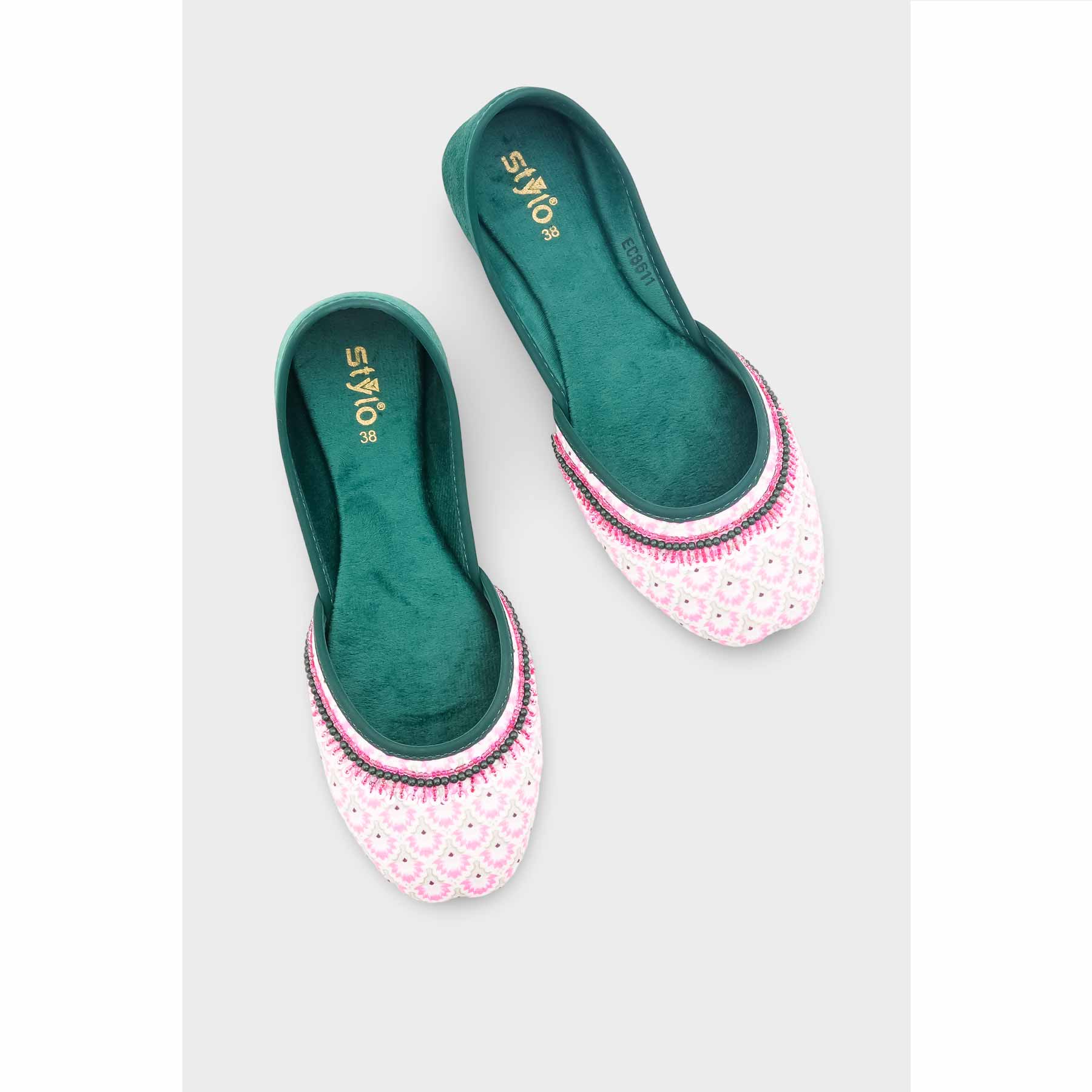 Pink Ethnic Khussa For Women EC8611 - Image 5