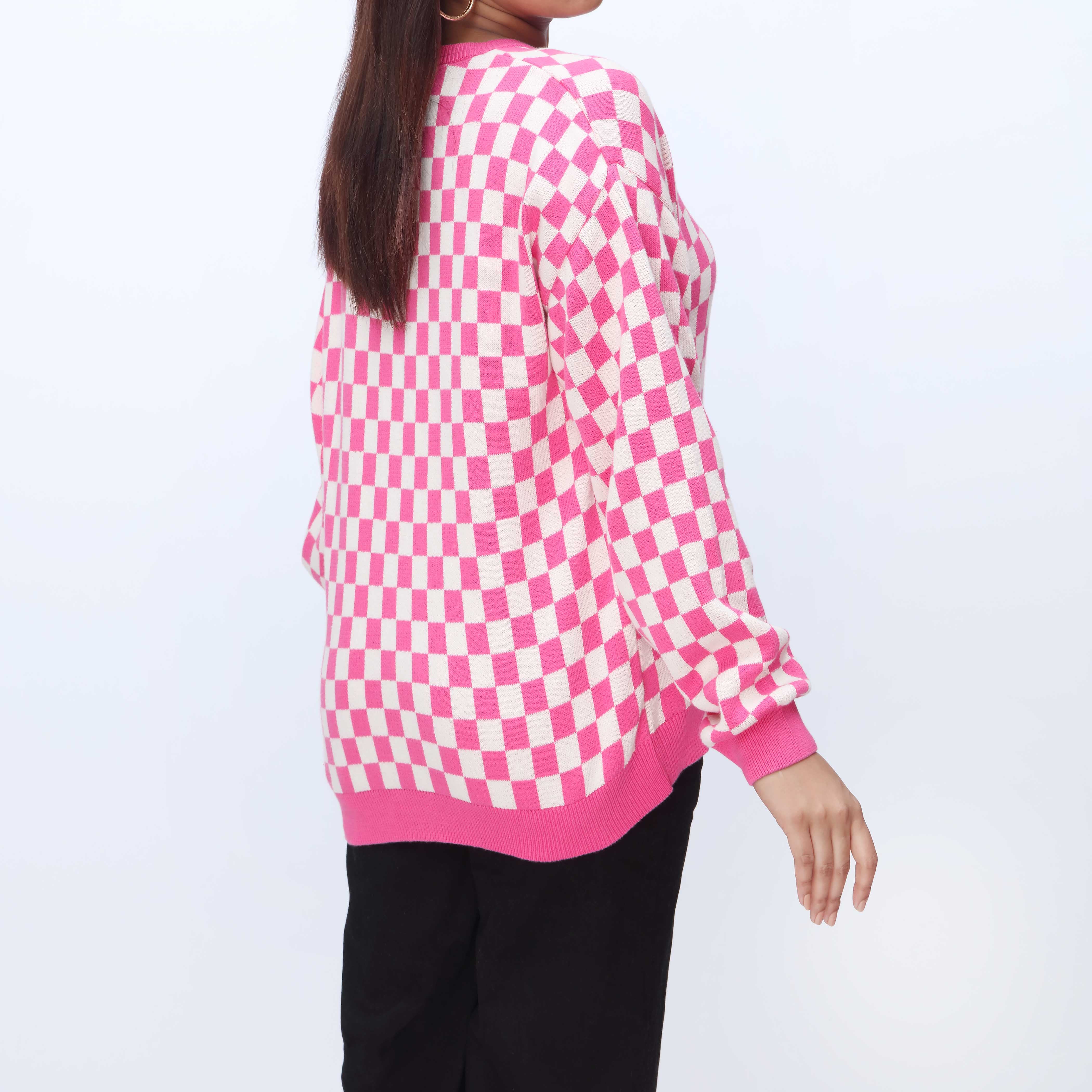 Pink Mid Length Cardigan PW3906 - Image 3