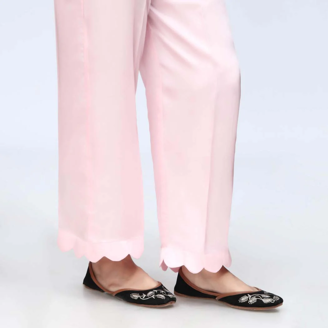Pink Scallops Grip Silk Straight Trouser PW3645 - Image 3