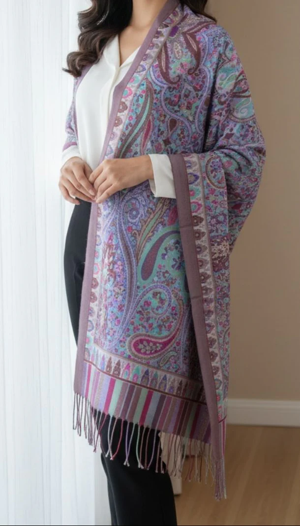 Pink Winter Stole PN5234 - Image 2