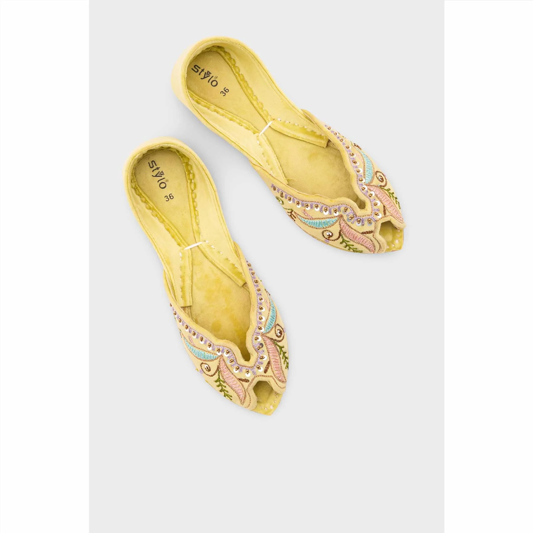 PISTAGREEN Leather Khussa For Women EC8764 - Image 6