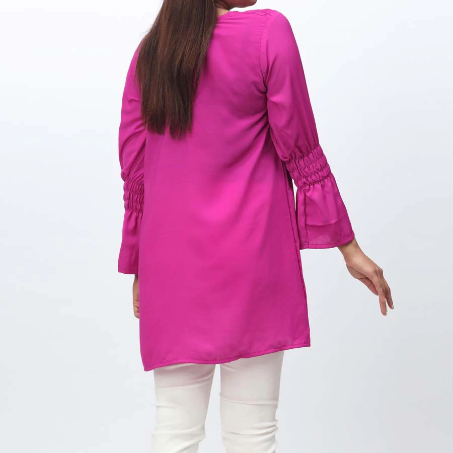 1PC- Solid Georget Chiffon Shirt PW9023 - Image 3