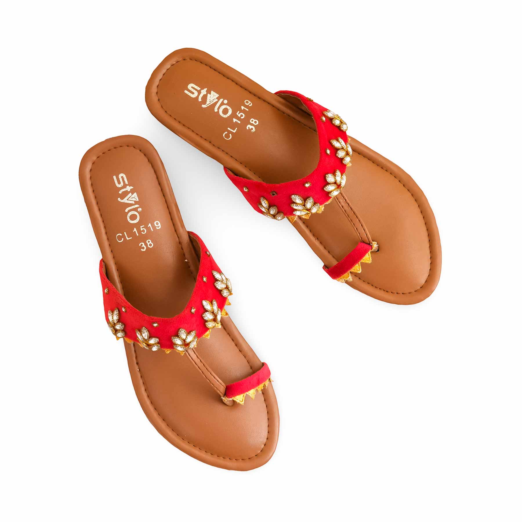 Red Casual Chappal CL1519 - Image 4