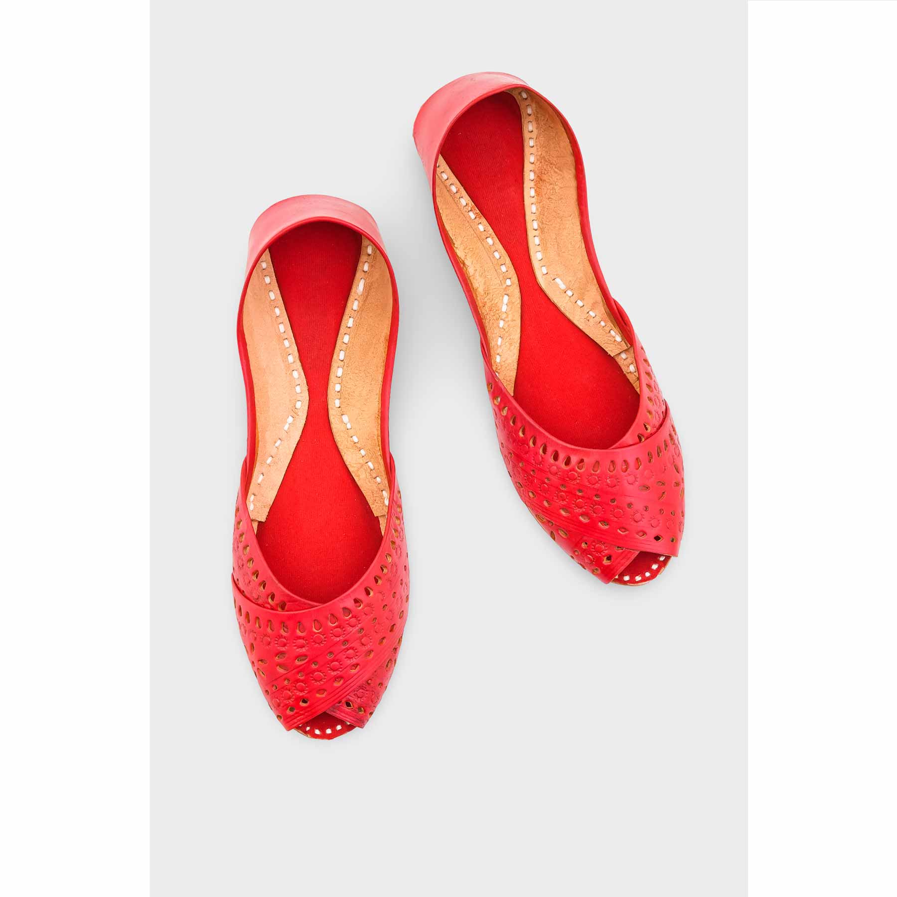 Red Leather Khussa EC8639 - Image 5