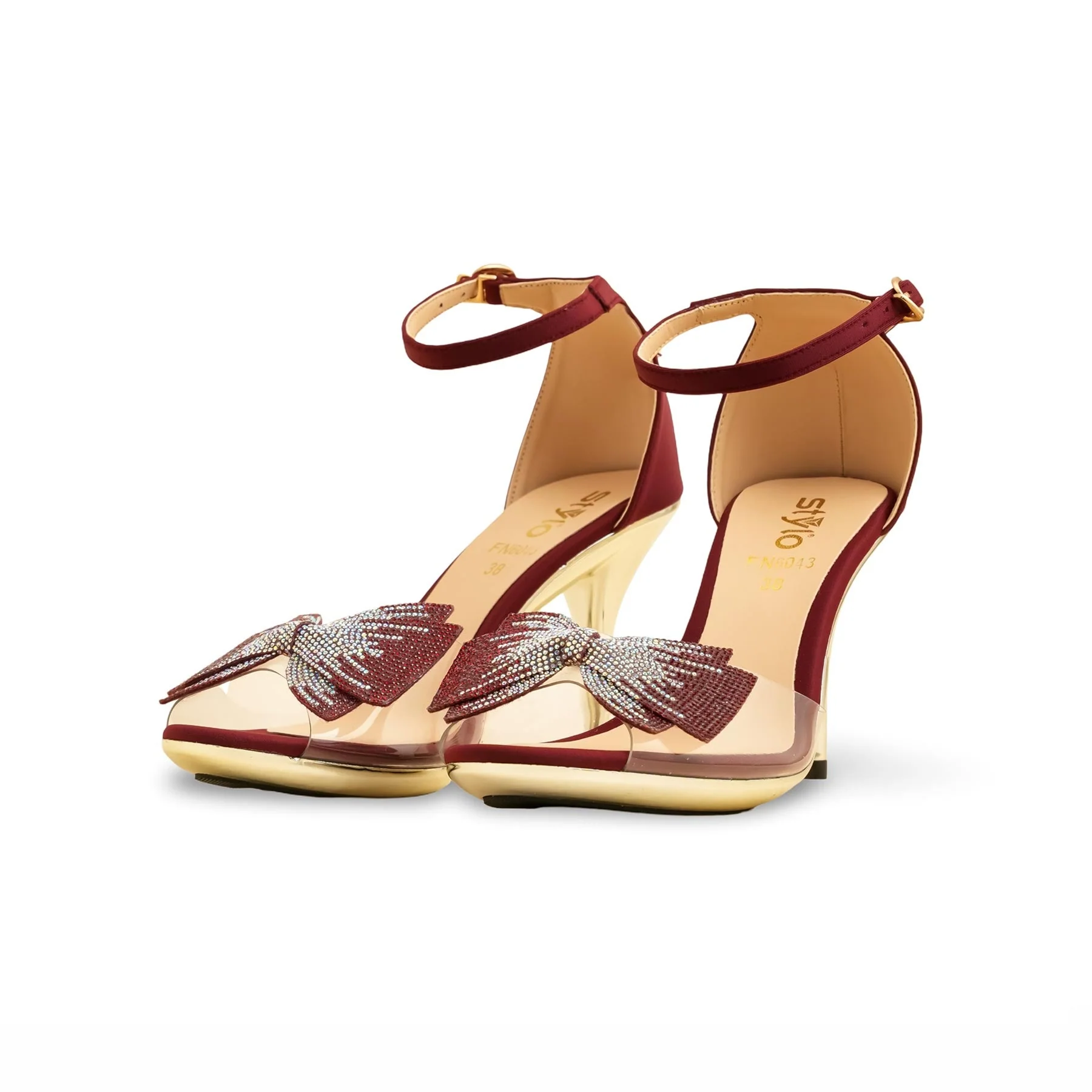 Red Fancy Bridal Sandal FN6043 - Image 3