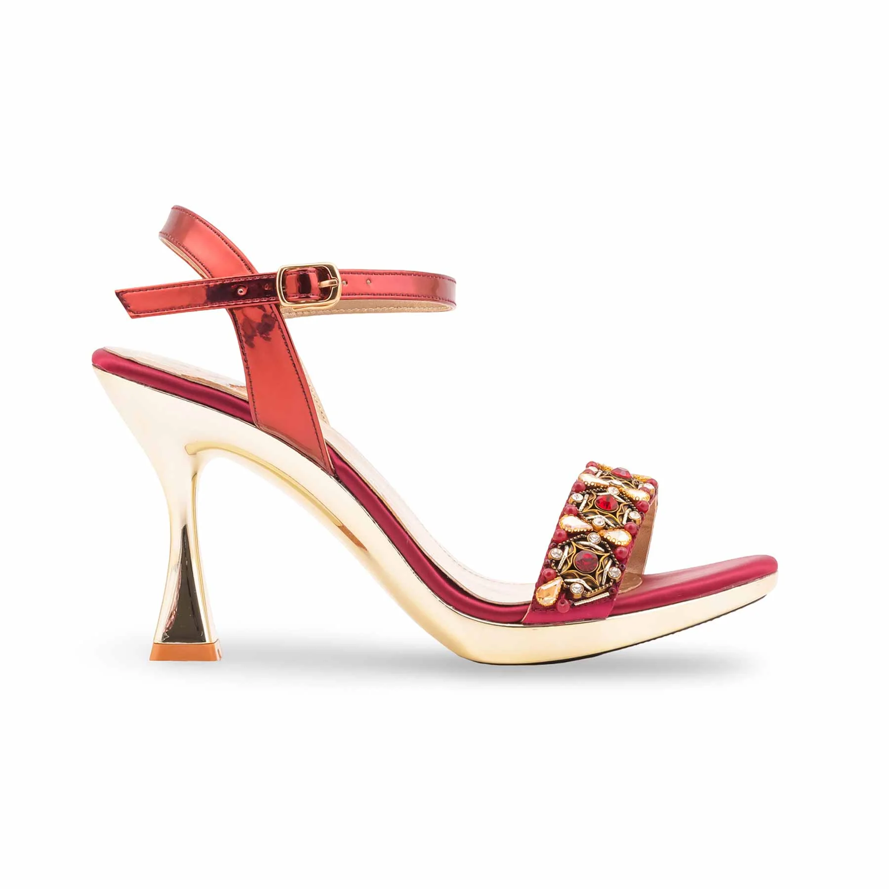 Red Fancy Bridal Sandal FN6261 - Image 2