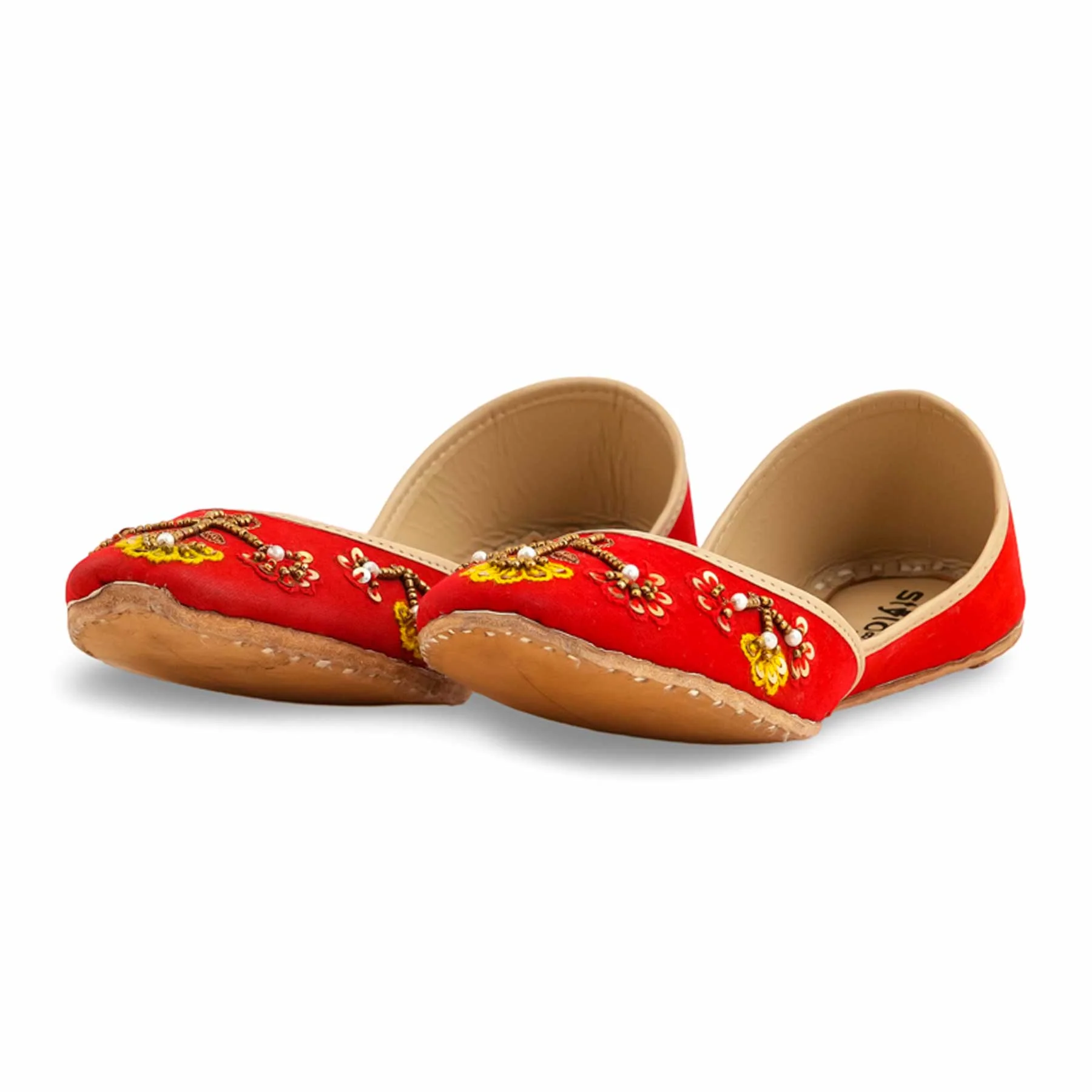 Red Fancy Khussa For Women EC8559 - Image 3