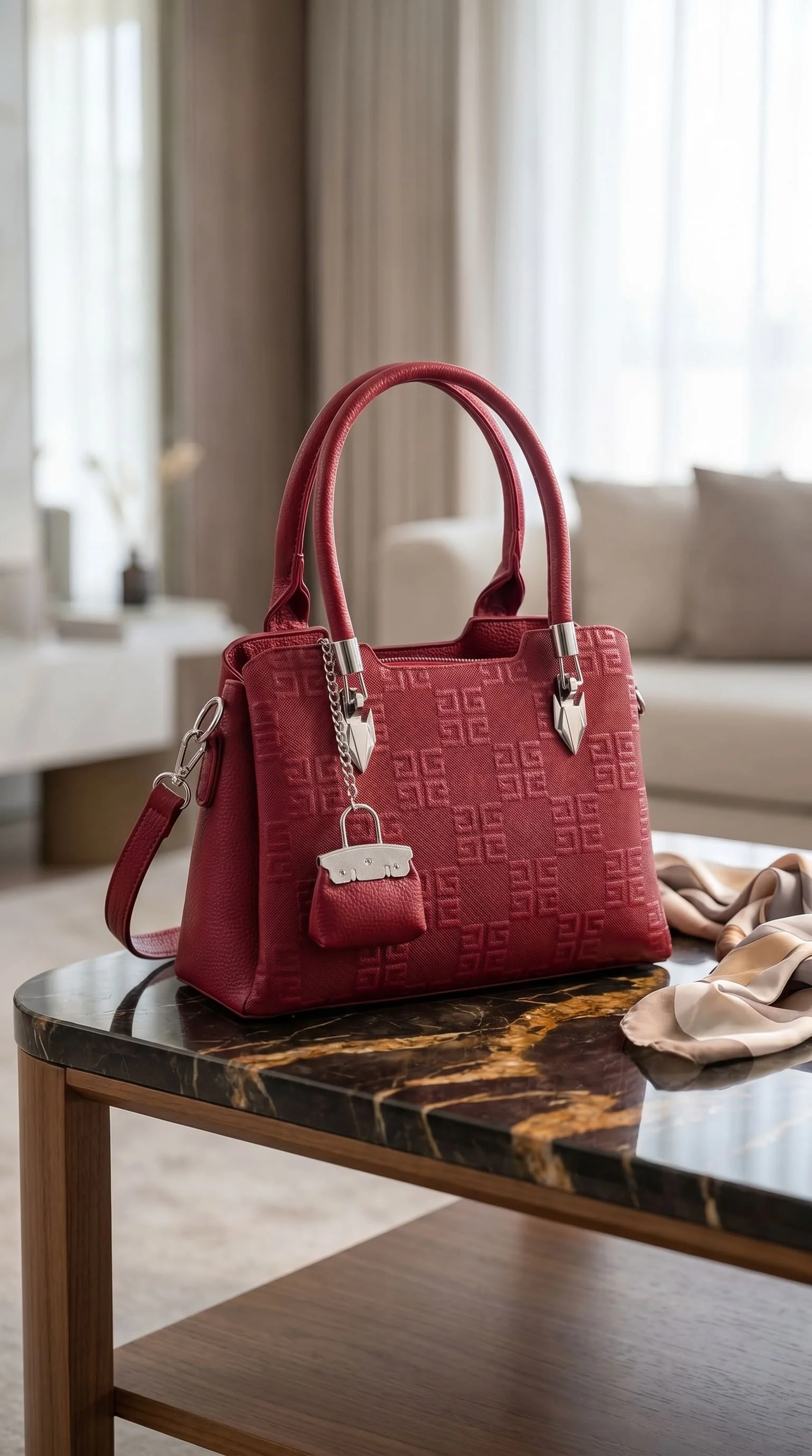 Red Formal Hand Bag For Ladies P36448