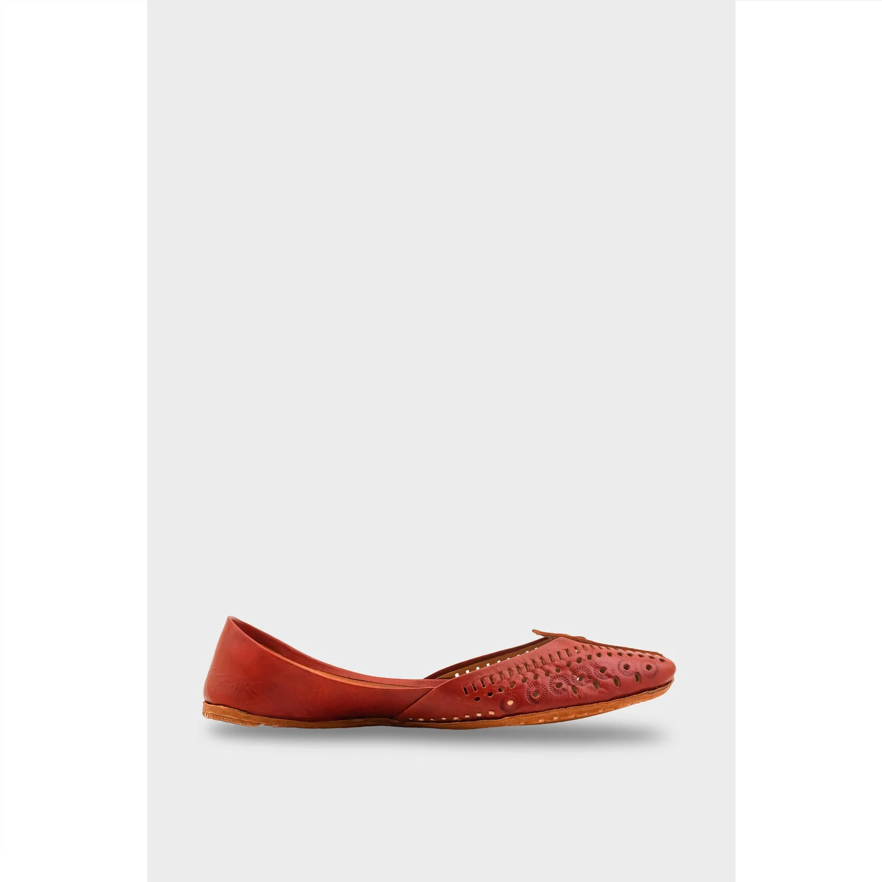 Red Leather Khussa For Women EC8710 - Image 2