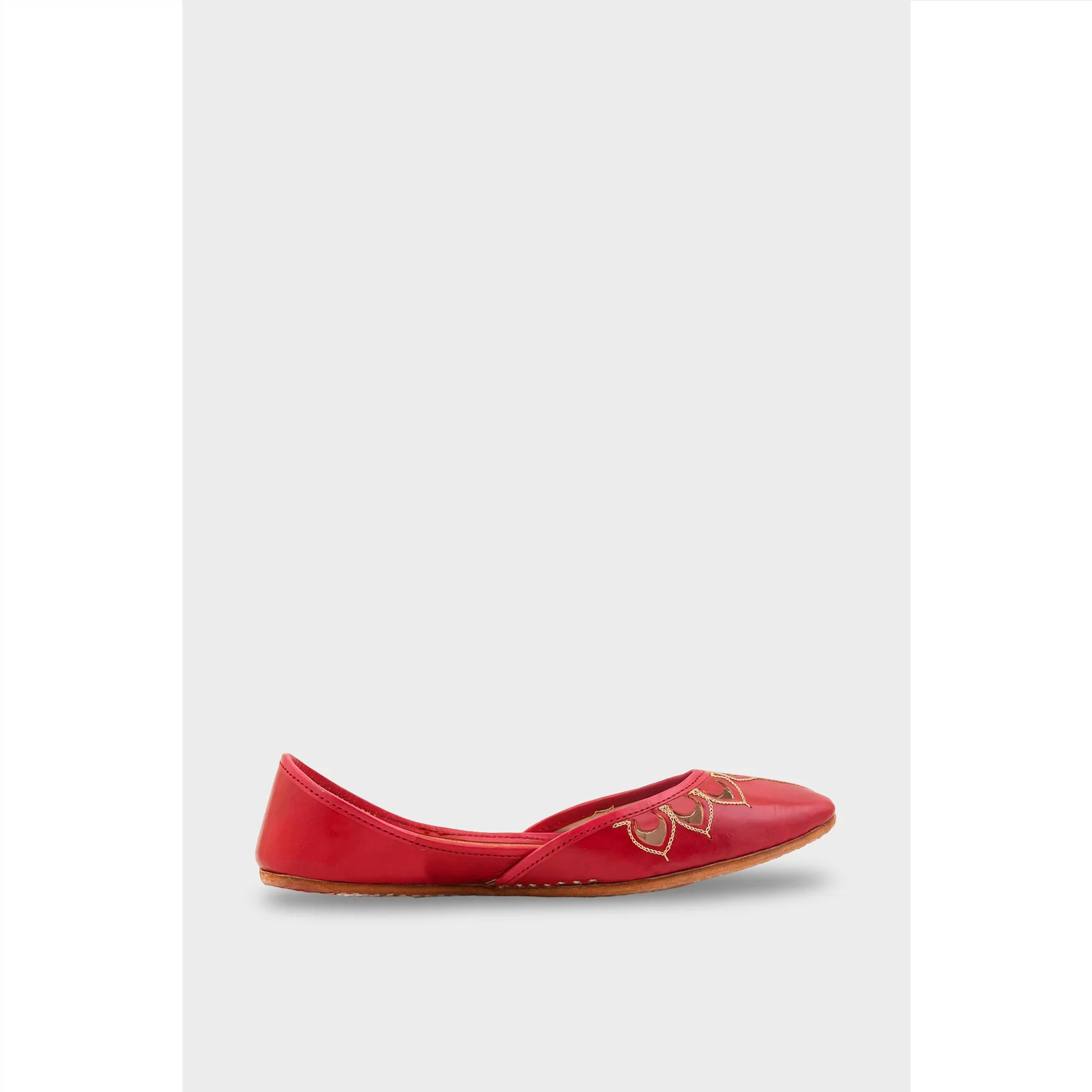 Red Leather Khussa For Women EC8711 - Image 2
