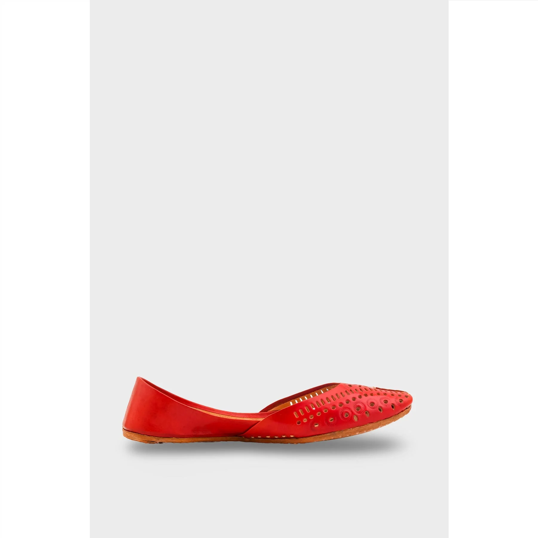 Red Leather Khussa For Women EC8713 - Image 2