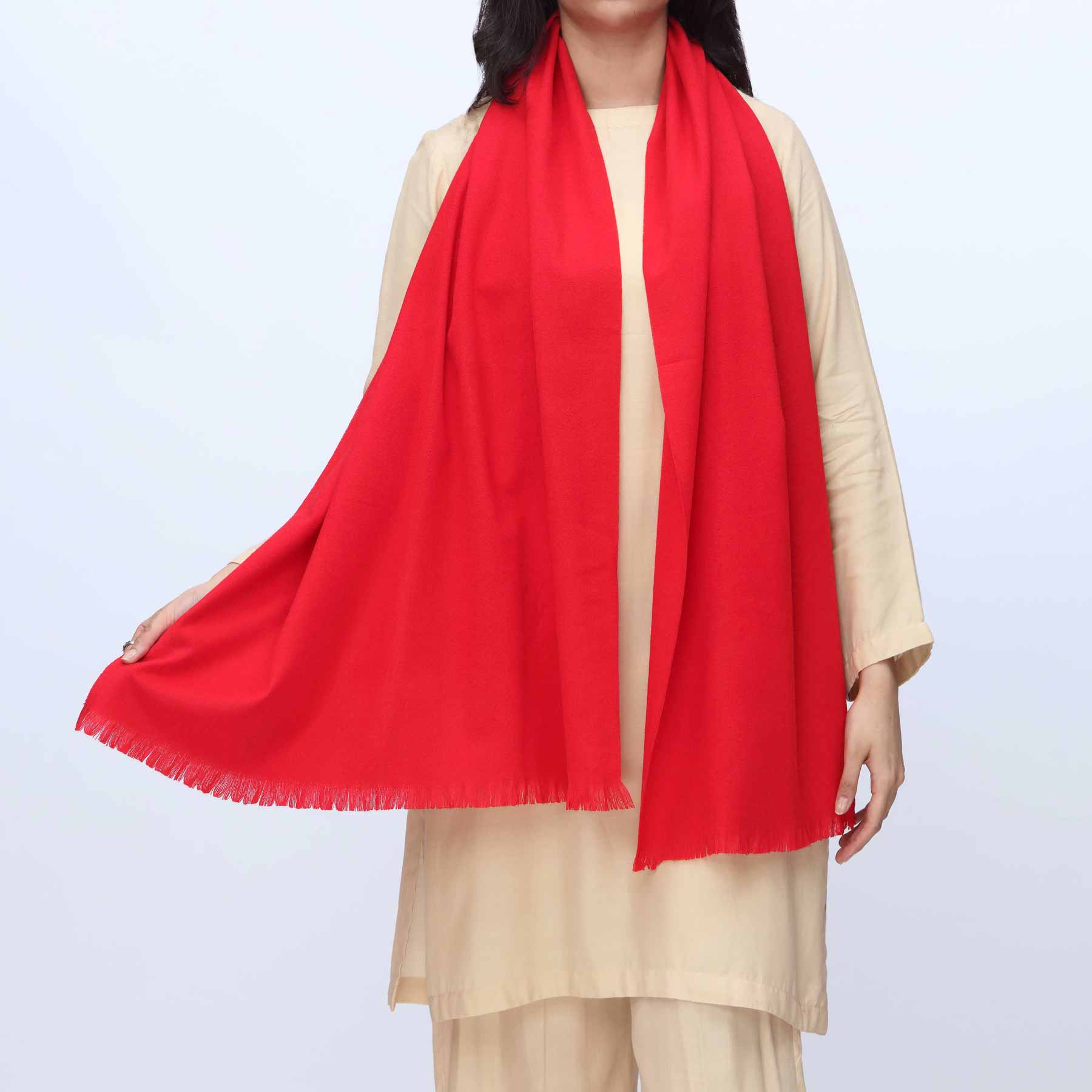 Red Plain Stole PW3724