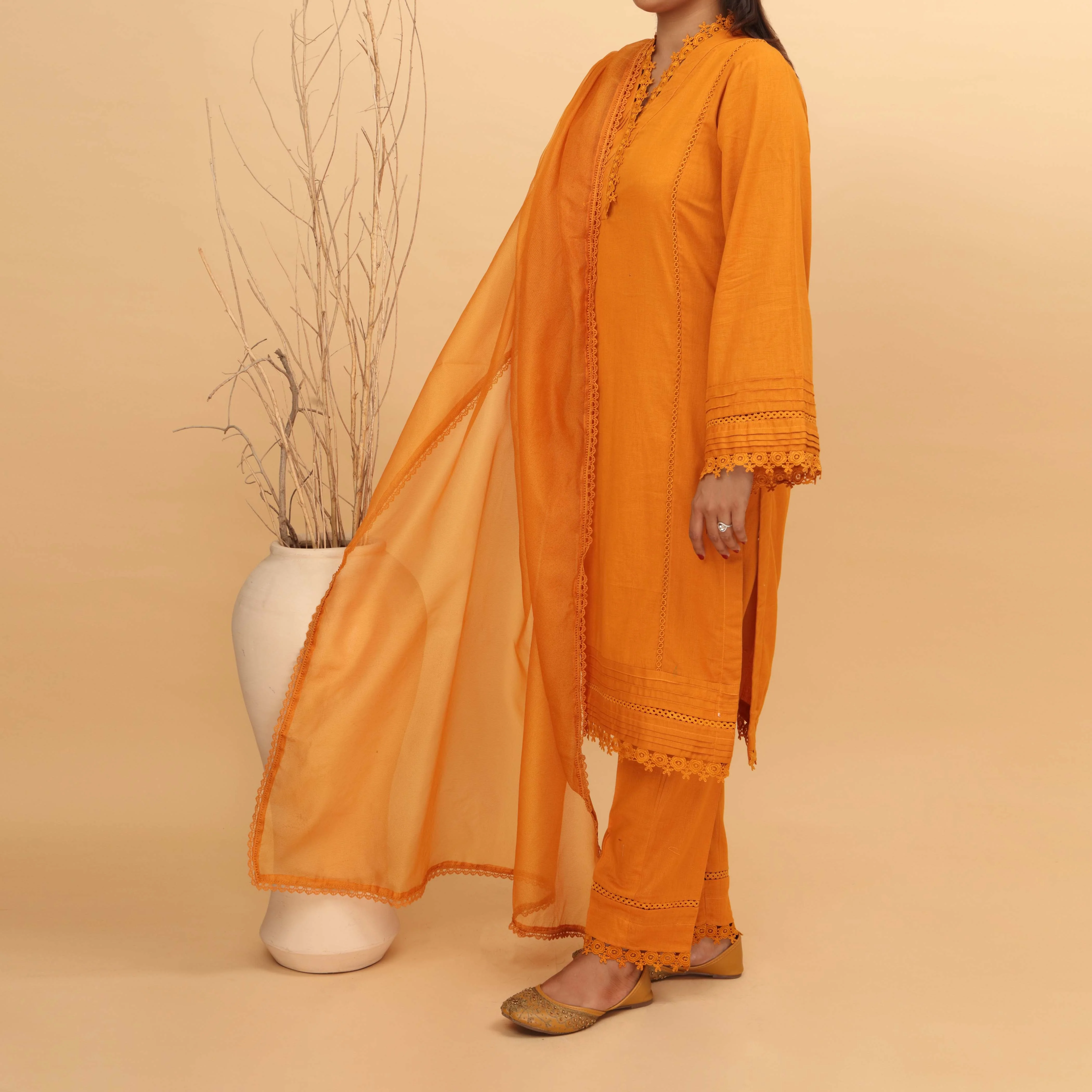 3PC- Embellished Khaddar Suit PW4112 - Image 2