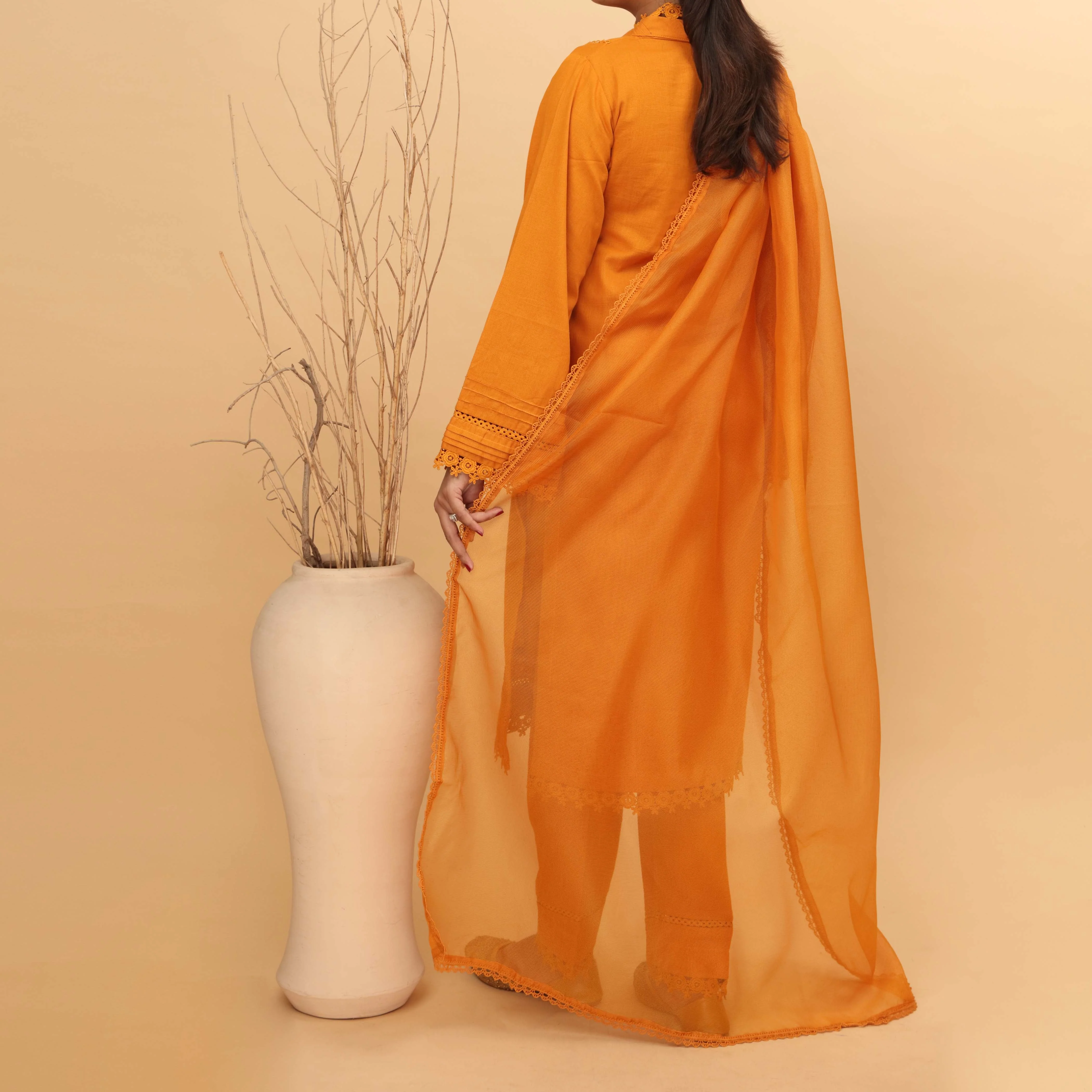 3PC- Embellished Khaddar Suit PW4112 - Image 3