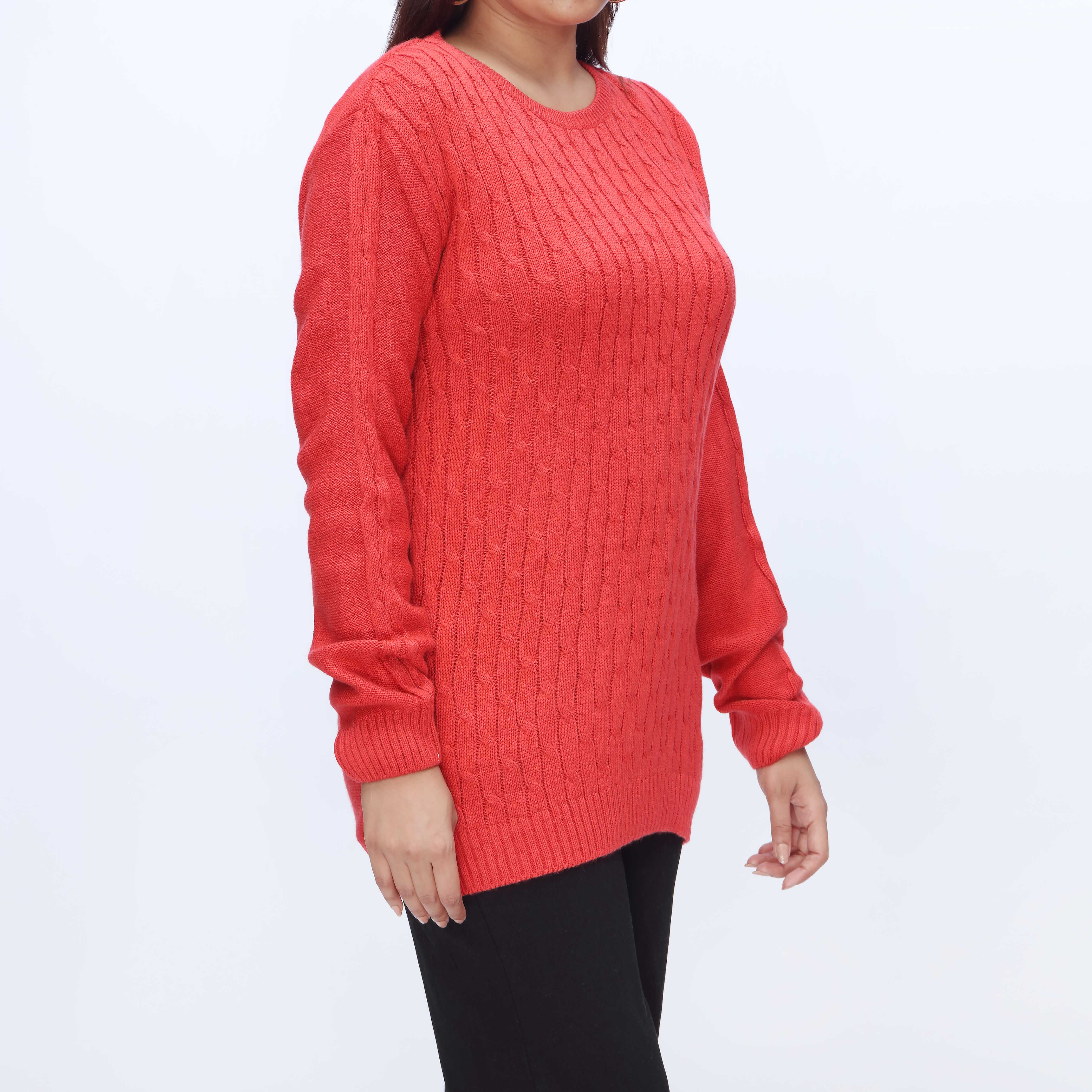Rust Crew Neck Pullover Sweater PW3901 - Image 2