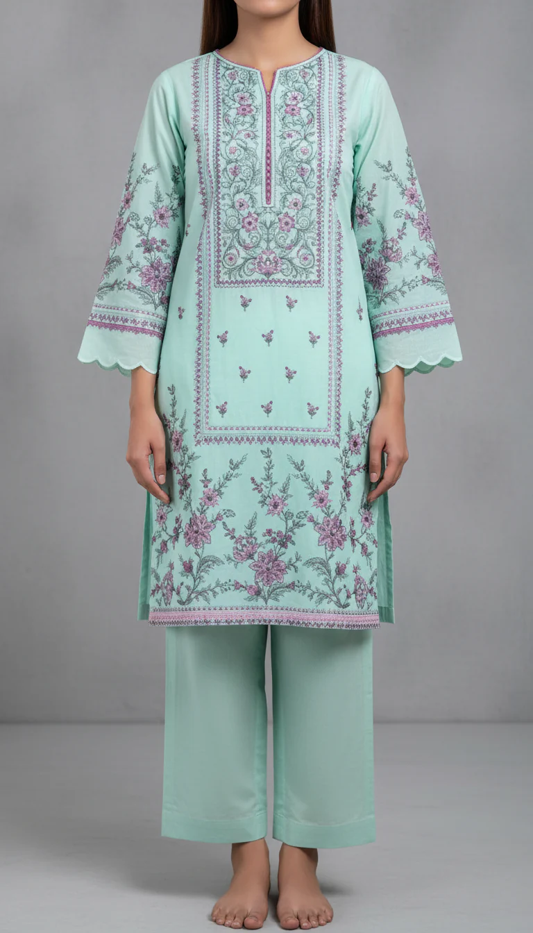 Seagreen Digital Printed Cotton Cambric Shirt PS6041
