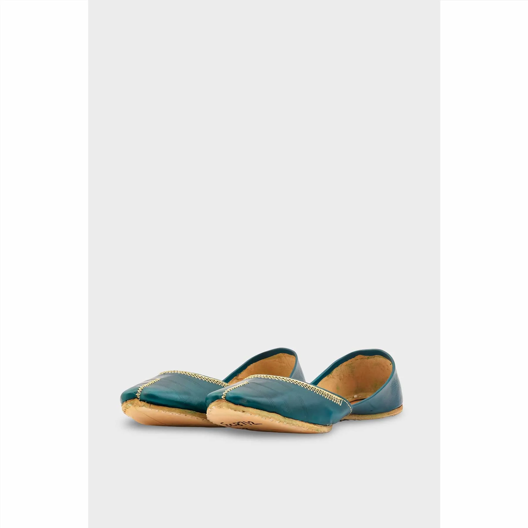 Seagreen Leather Khussa For Women EC8712 - Image 3