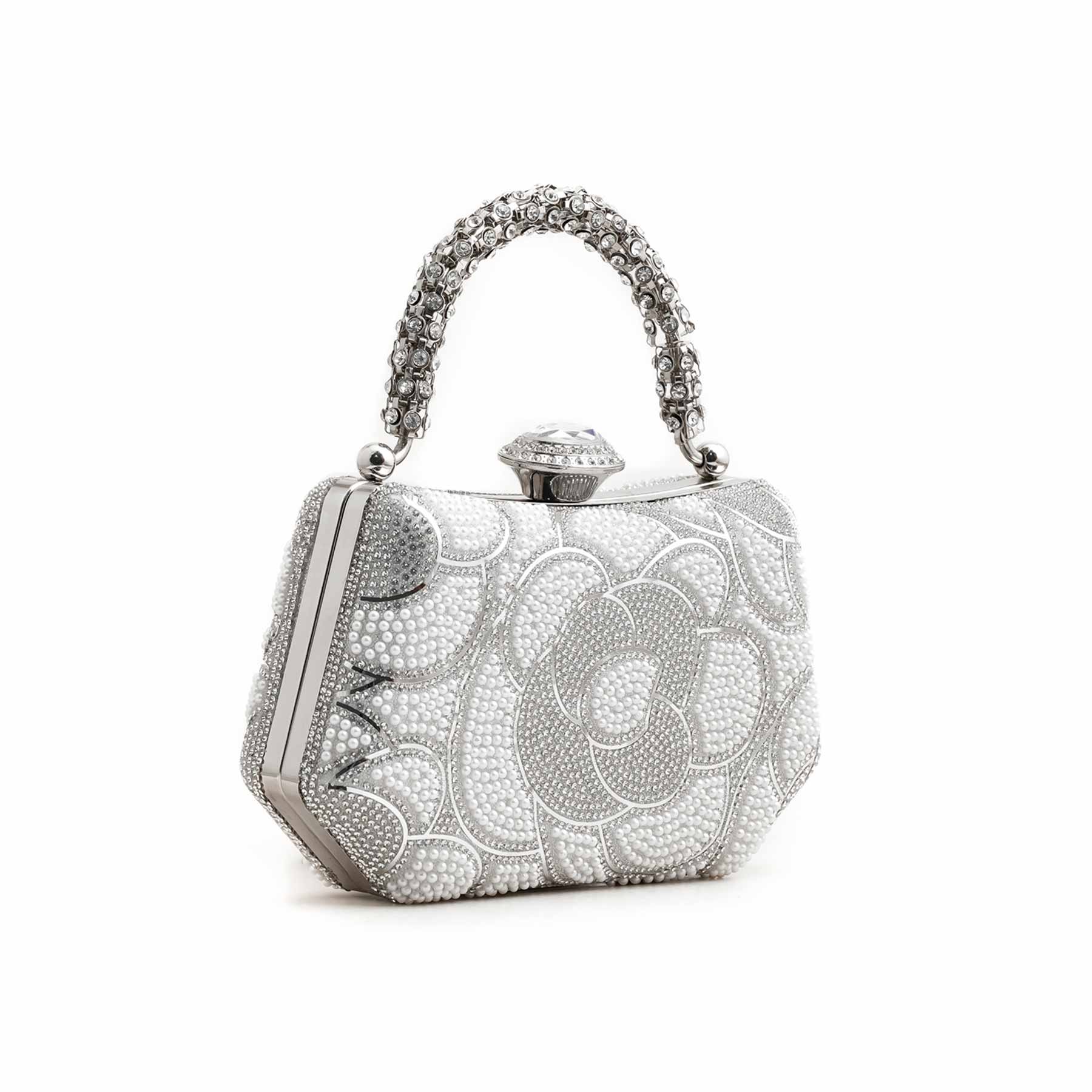 Silver Bridal Clutch P24250 - Image 2