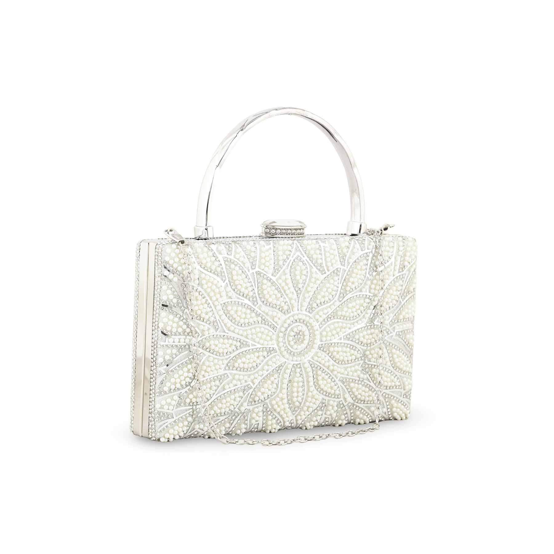 Silver Bridal Clutch p24257 - Image 3