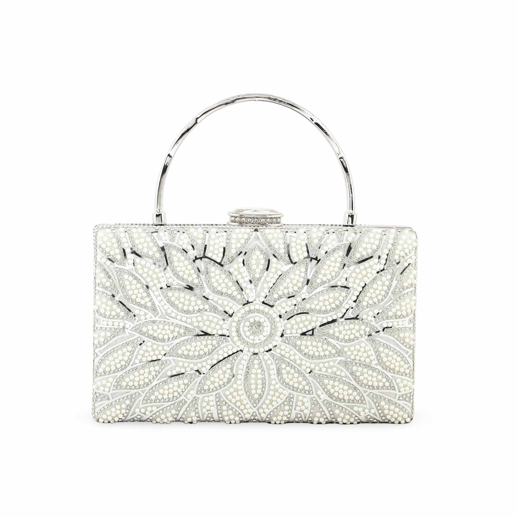 Silver Bridal Clutch p24257 - Image 4