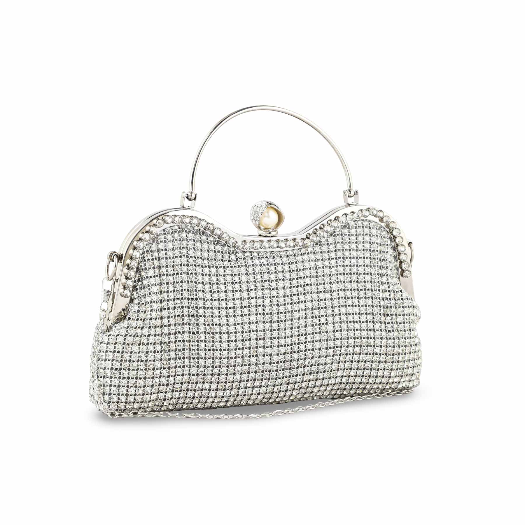 Silver Bridal Clutch P24298 - Image 3
