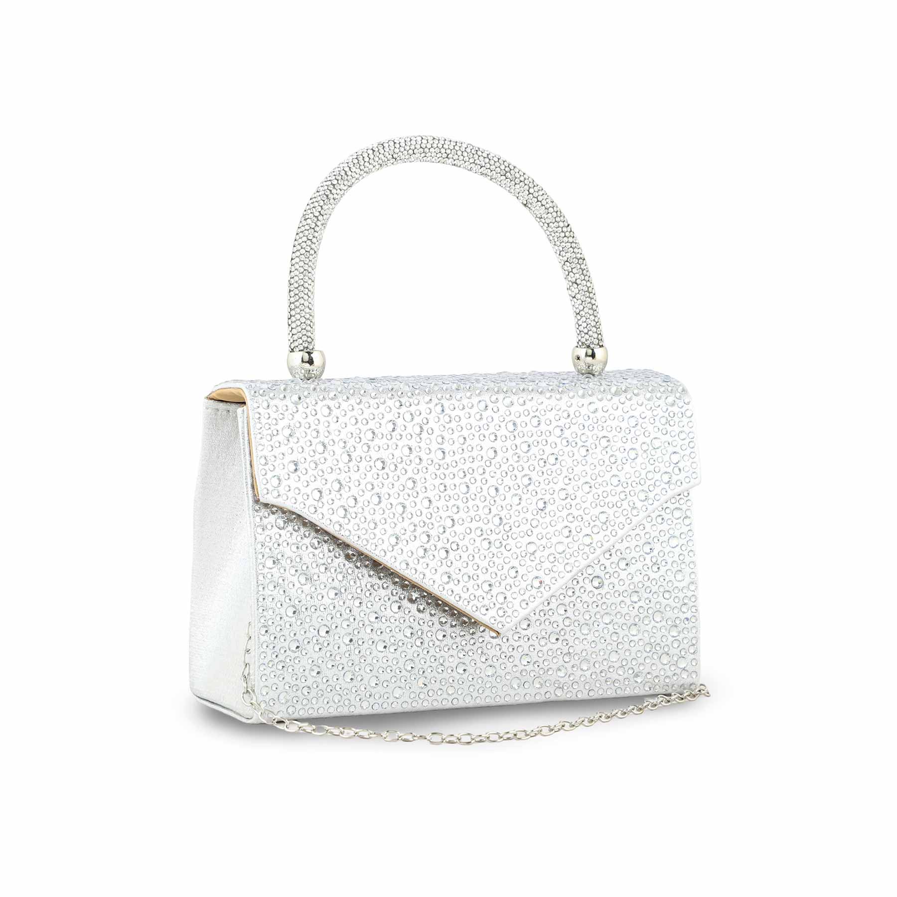 Silver Bridal Clutch P24370 - Image 3