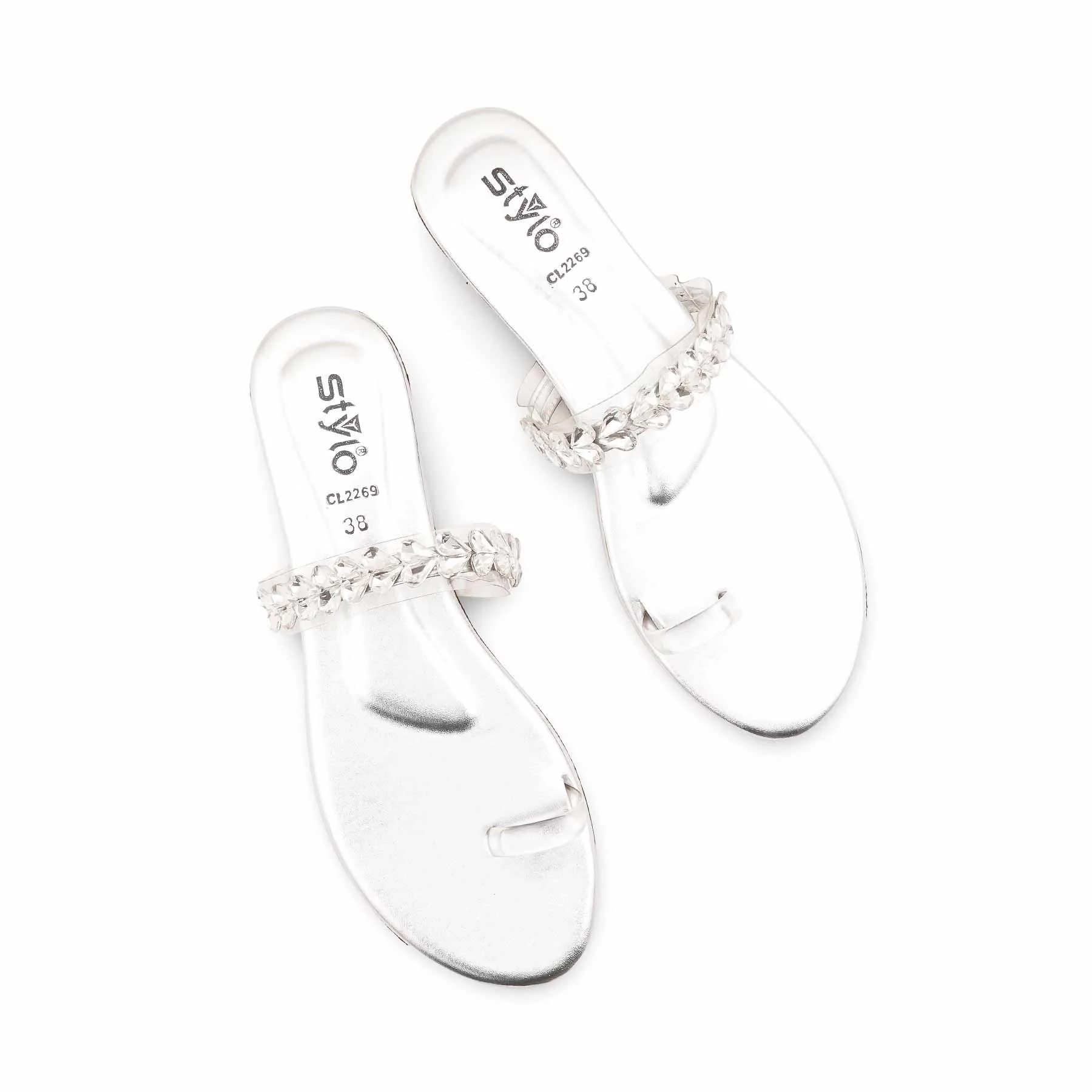 Silver Casual Chappal For Ladies CL2269 - Image 5